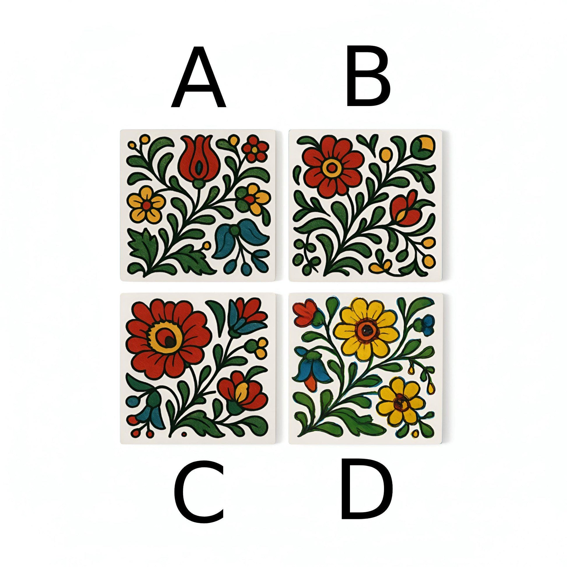 Art Folk · Coaster Set with Cork — Fine-Art Drinkware Décor