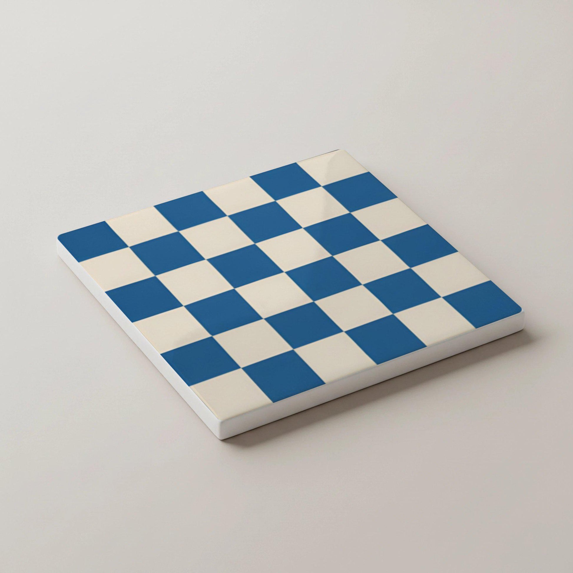 Diseño de tablero de ajedrez — Set de Dessous de Verre en Céramique · Géométrique et Déco