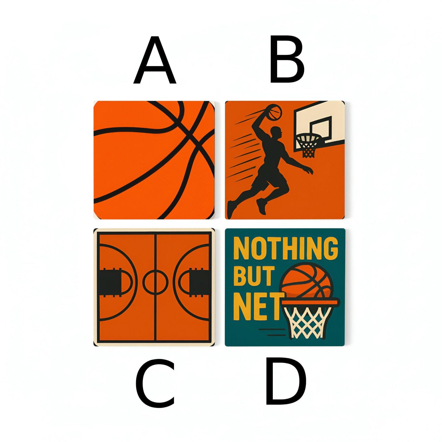 Baloncesto — Set di Sottobicchieri in Ceramica · Set da Tavola per Amanti del Design