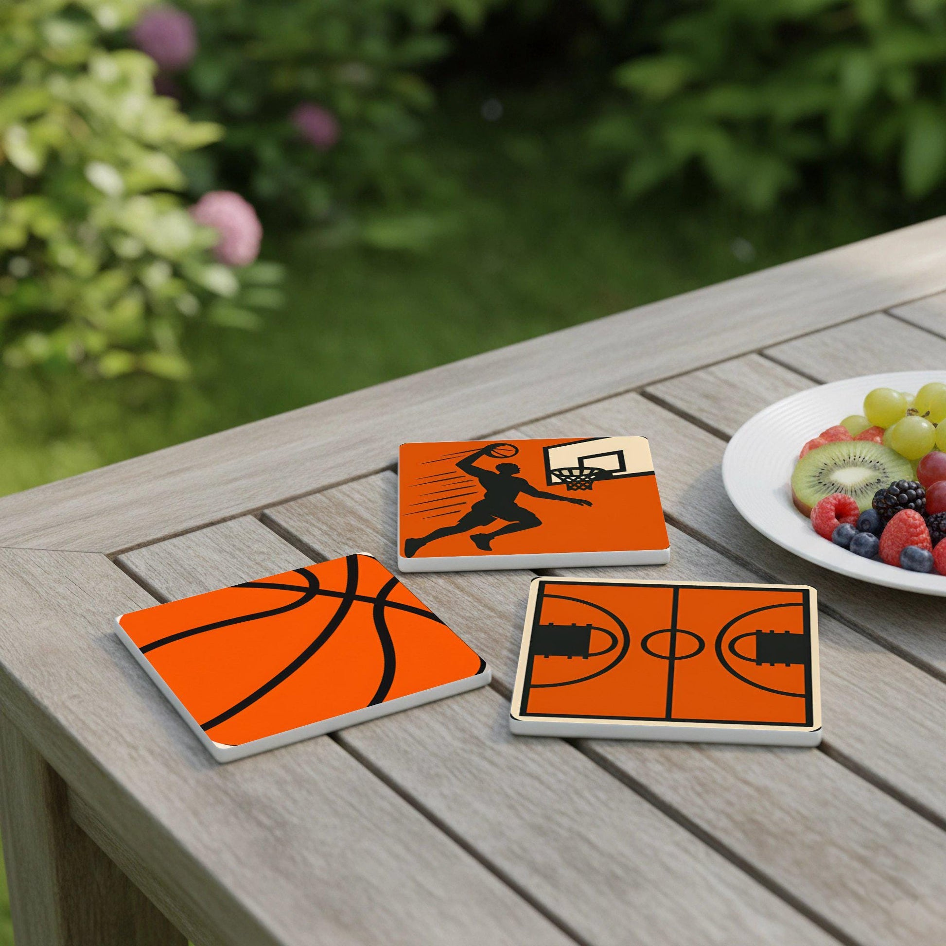 Baloncesto — Set di Sottobicchieri in Ceramica · Set da Tavola per Amanti del Design