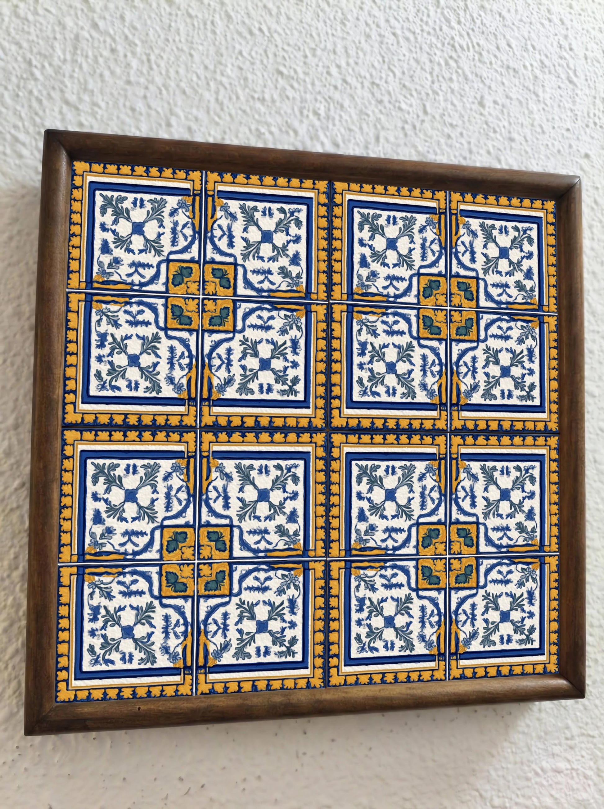 Ceramic Tile Marbella Blue and Yellow — Seville-Inspired Azulejo