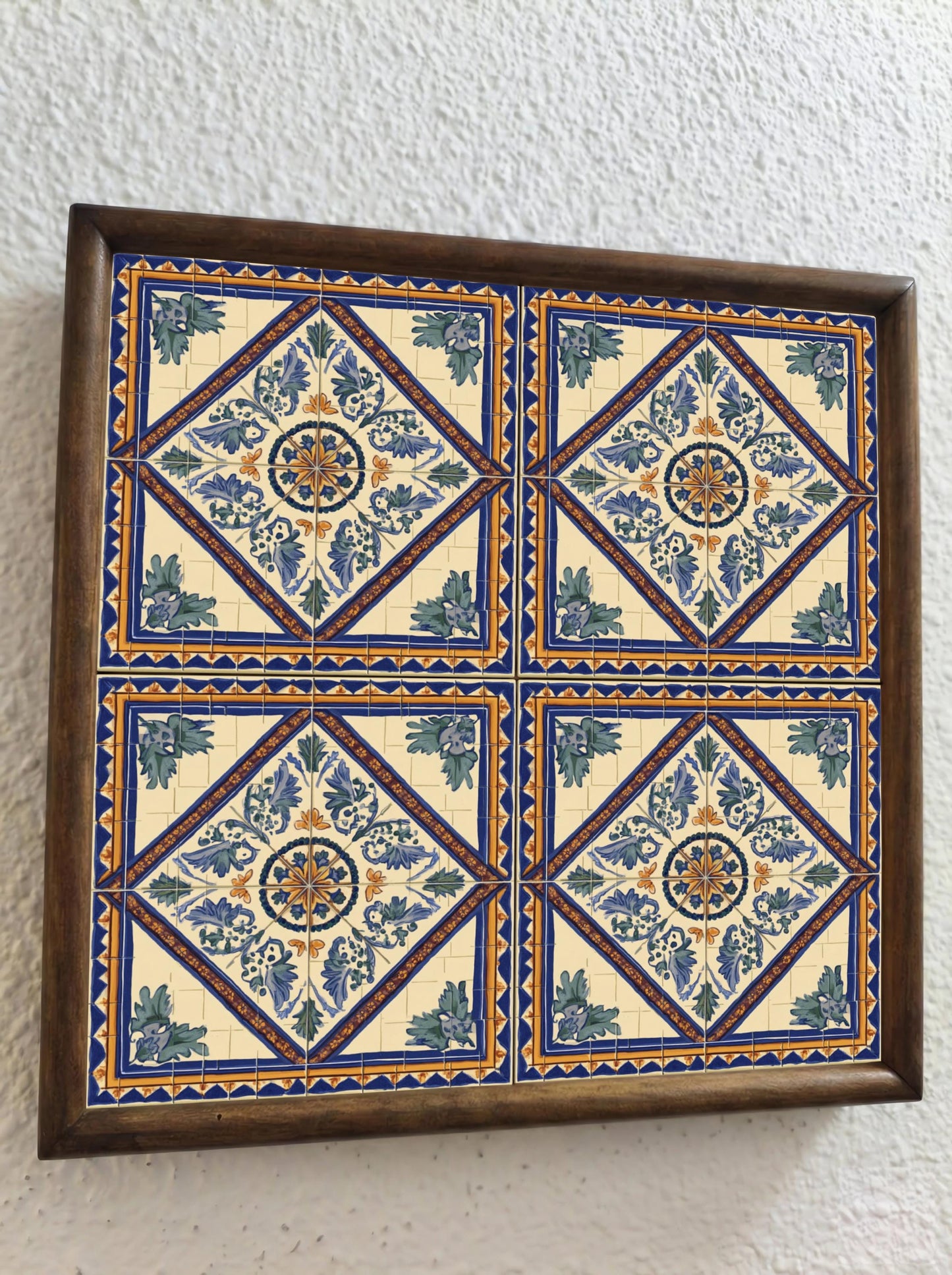 Cádiz Bleu et Doré — Carreau Céramique Héritage Espagnol