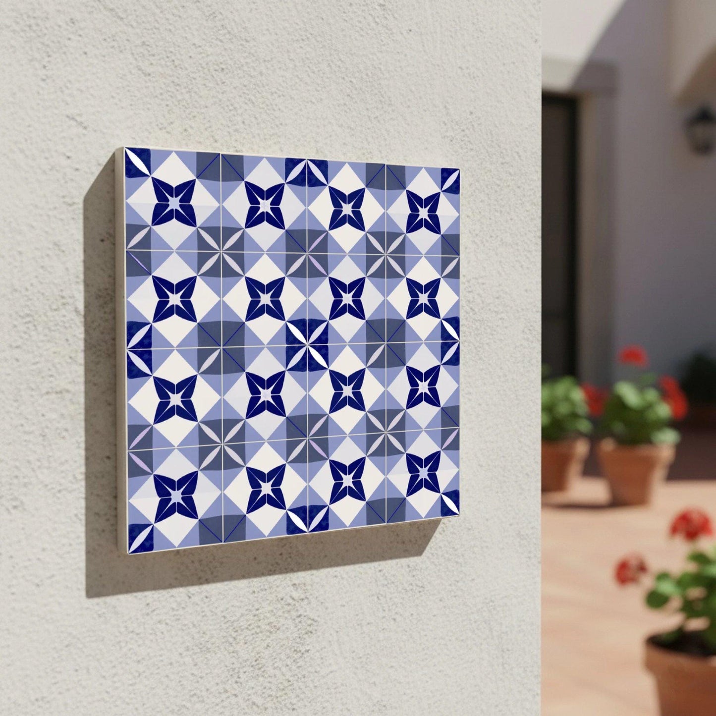 Azulejo Lyon azul geométrico