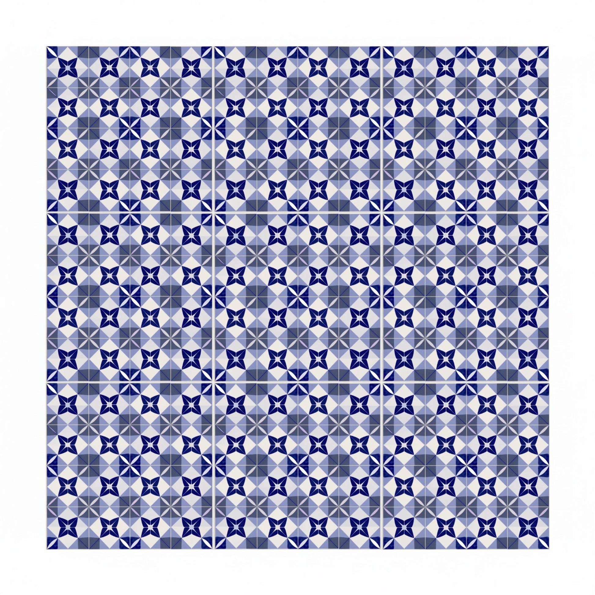 Azulejo Lyon azul geométrico