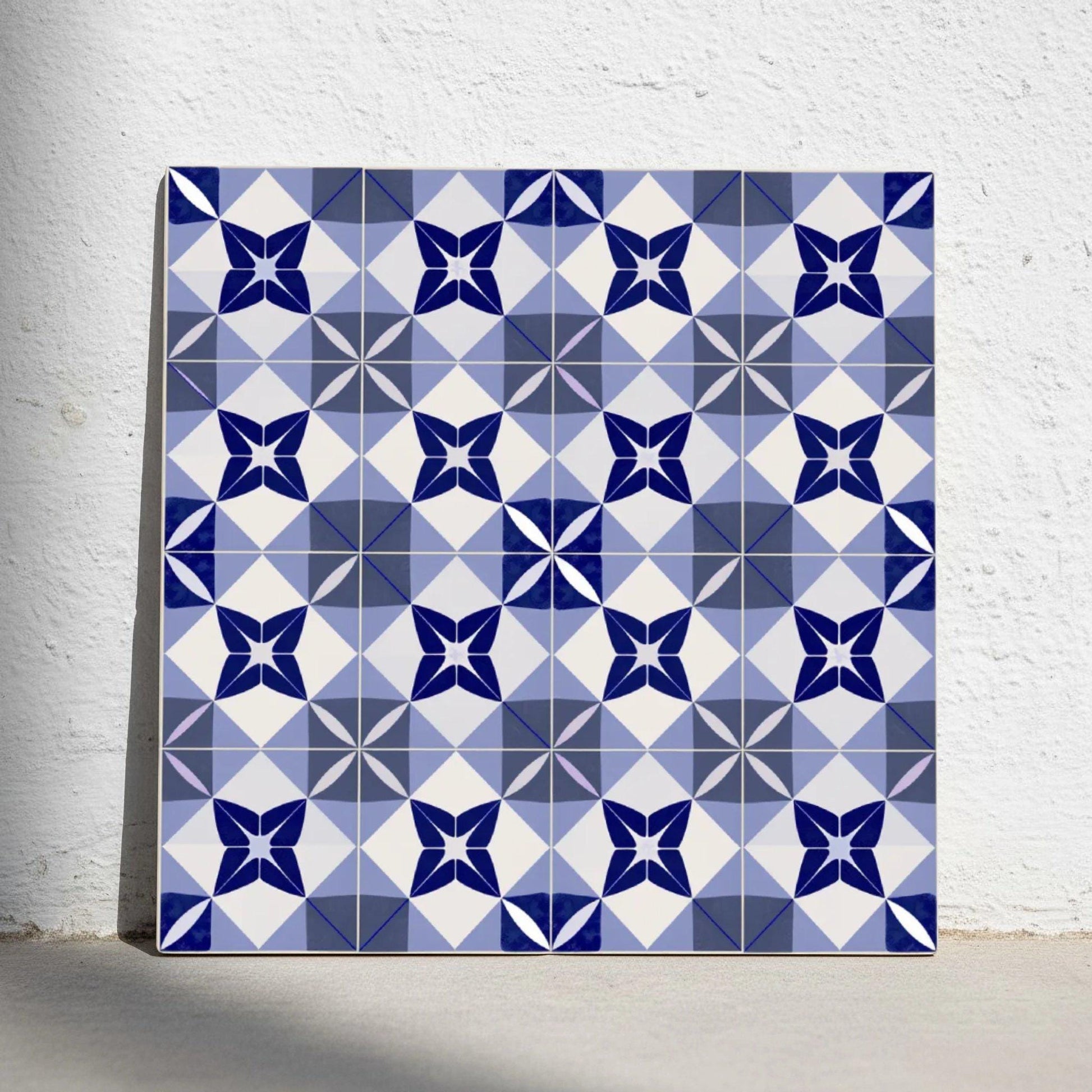 Azulejo Lyon azul geométrico