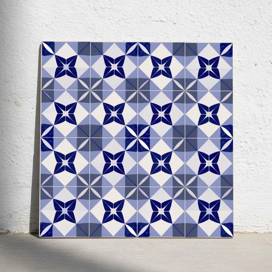 Azulejo Lyon azul geométrico