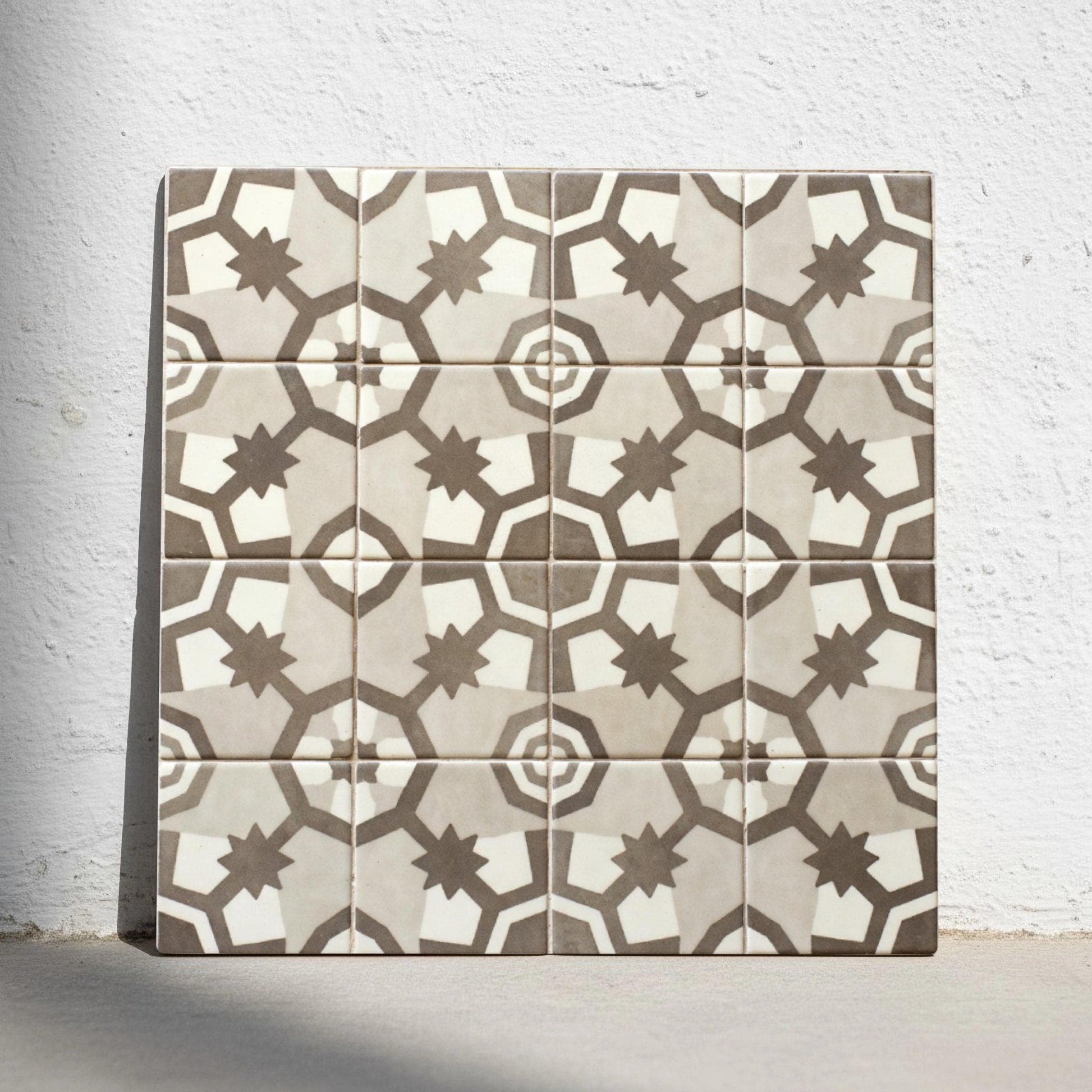 Ceramic Tile Limestone Moorish Star — Andalusian Spanish Style