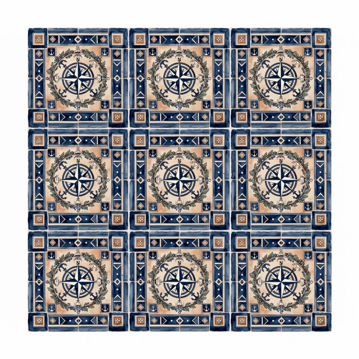 Piastrella Grand Marittimo Rosa dei Venti · Stile Mediterraneo