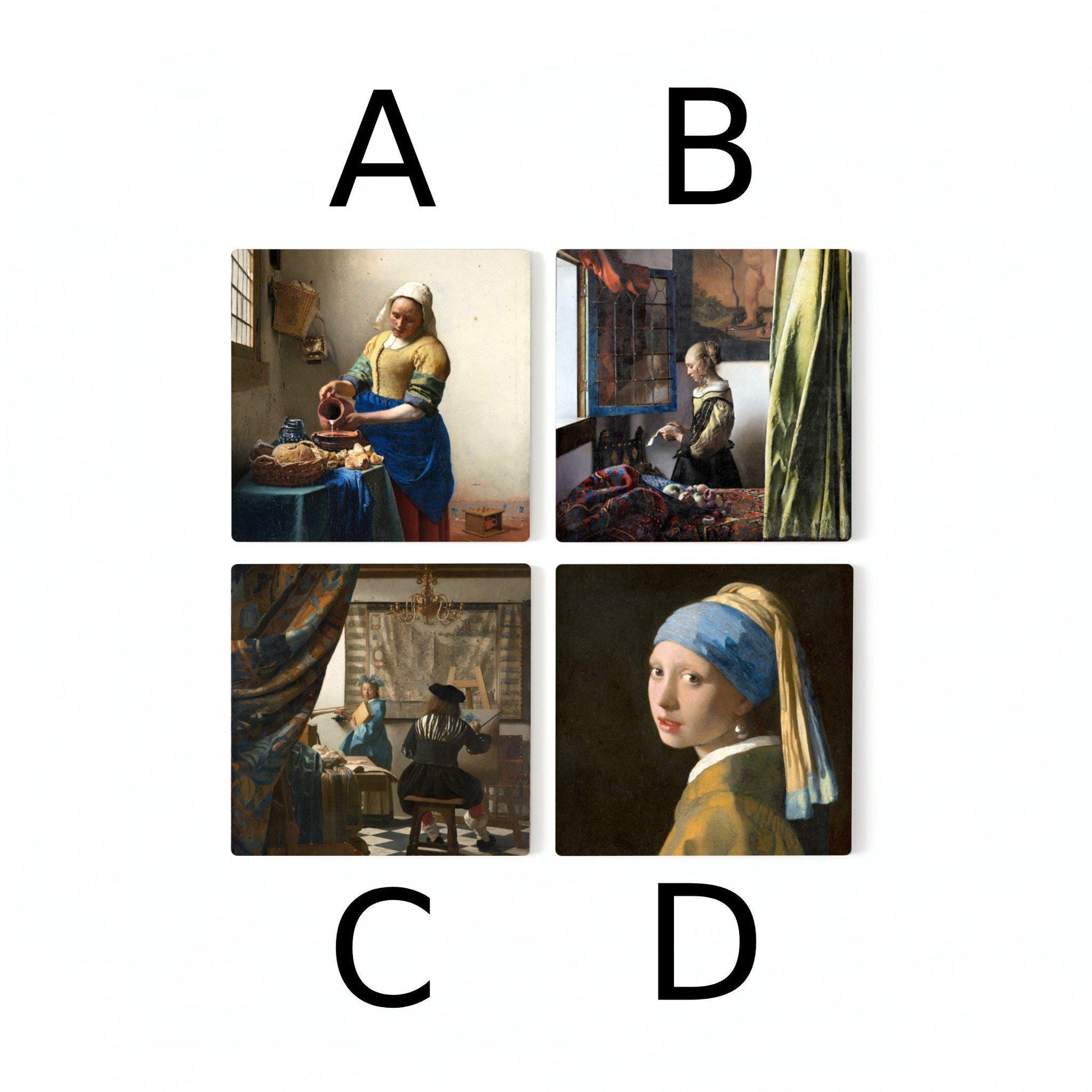 Posavasos Vermeer Art, decoración de mesa de la Edad de Oro holandesa