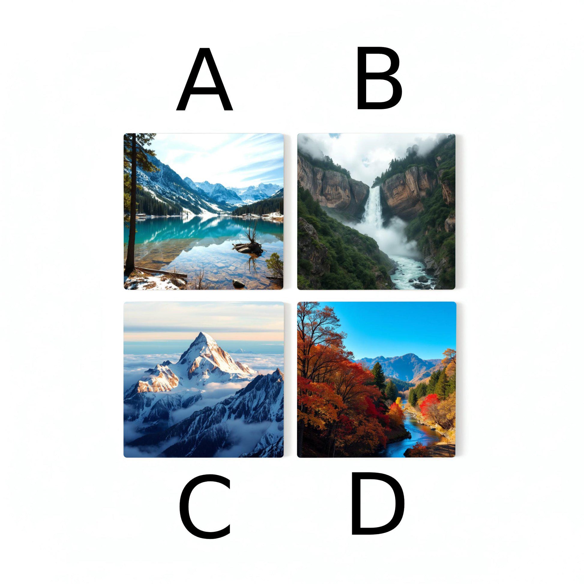 Posavasos Paisaje, posavasos de azulejos de montaña y naturaleza, decoración de 