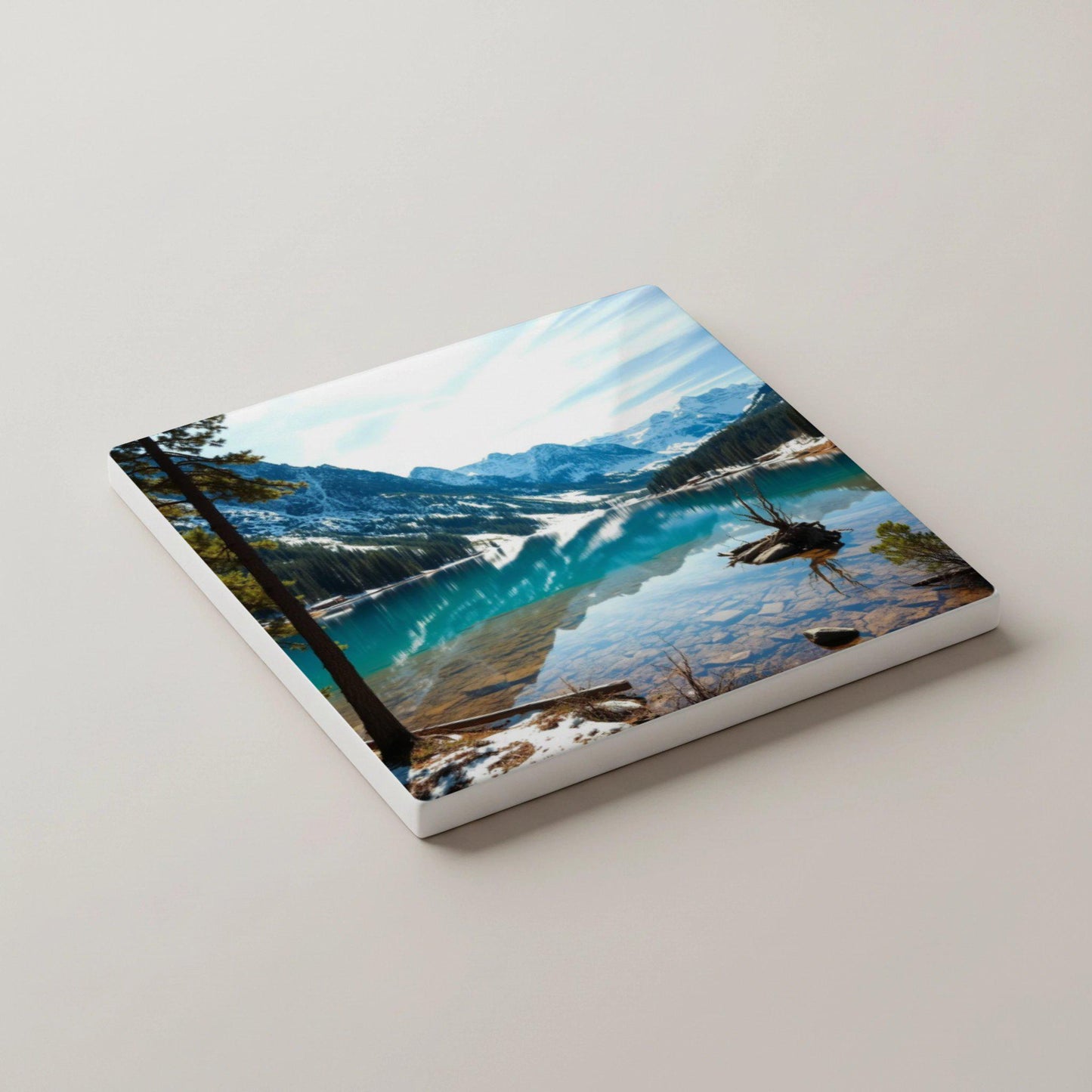 Posavasos Paisaje, posavasos de azulejos de montaña y naturaleza, decoración de 