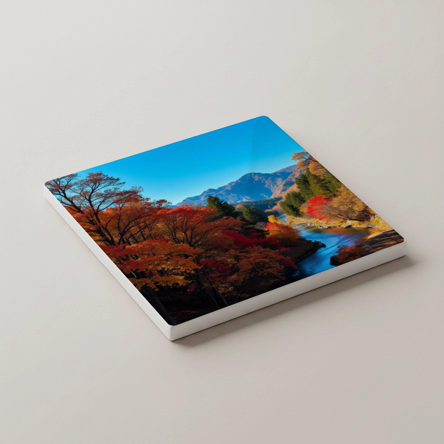 Posavasos Paisaje, posavasos de azulejos de montaña y naturaleza, decoración de 