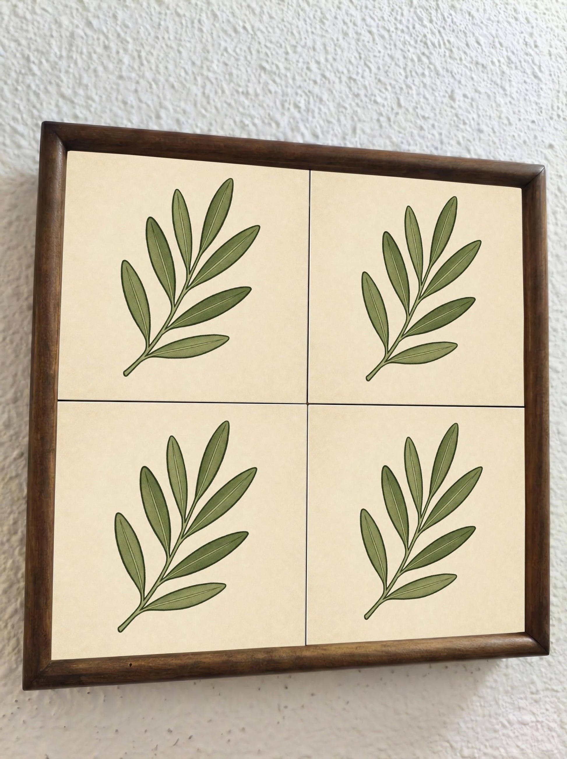 Ceramic Tile Olive Branch — Botanical Motif