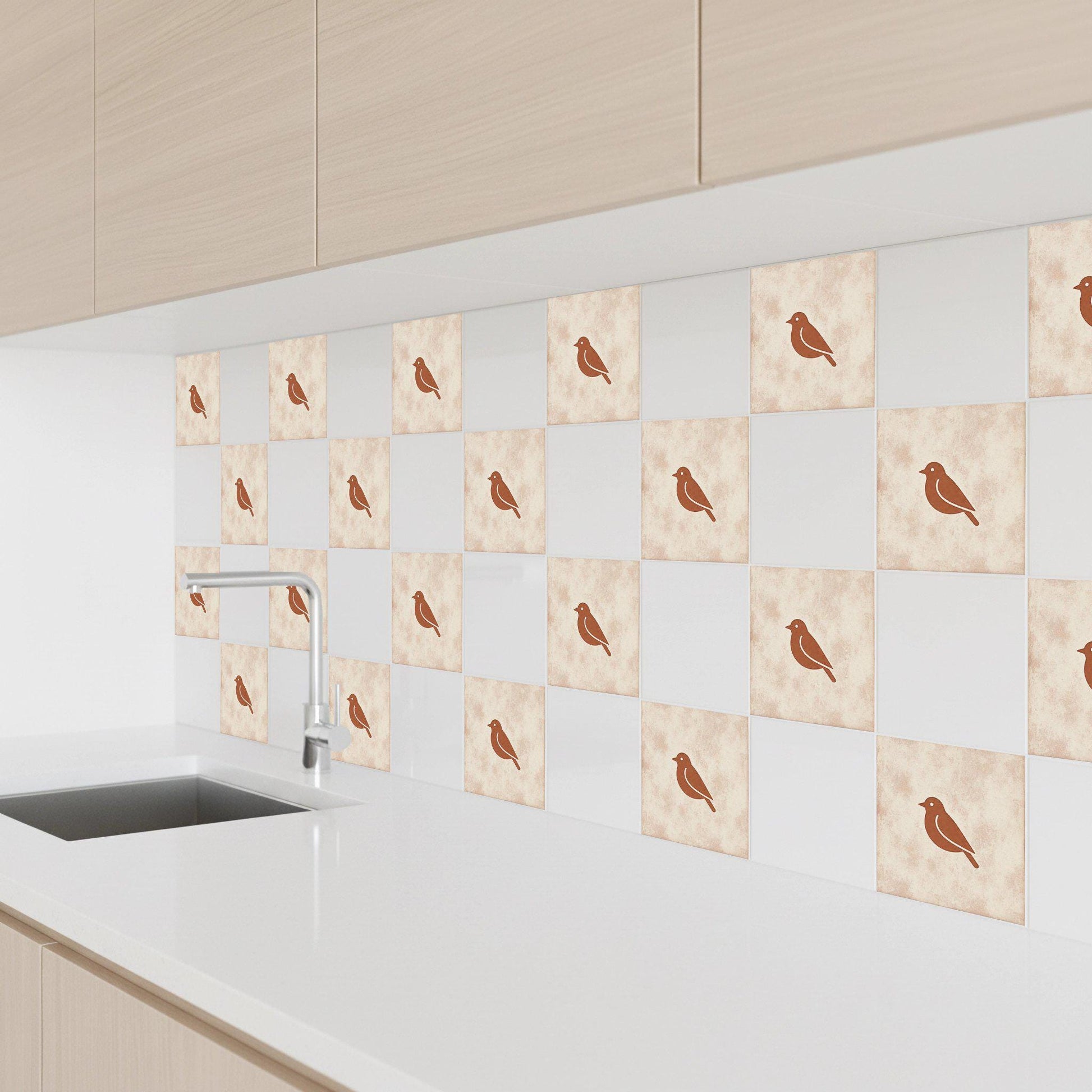 Vogel Minimalistisch · Keramik-Wandfliese — Zeitloses Dekor-Design