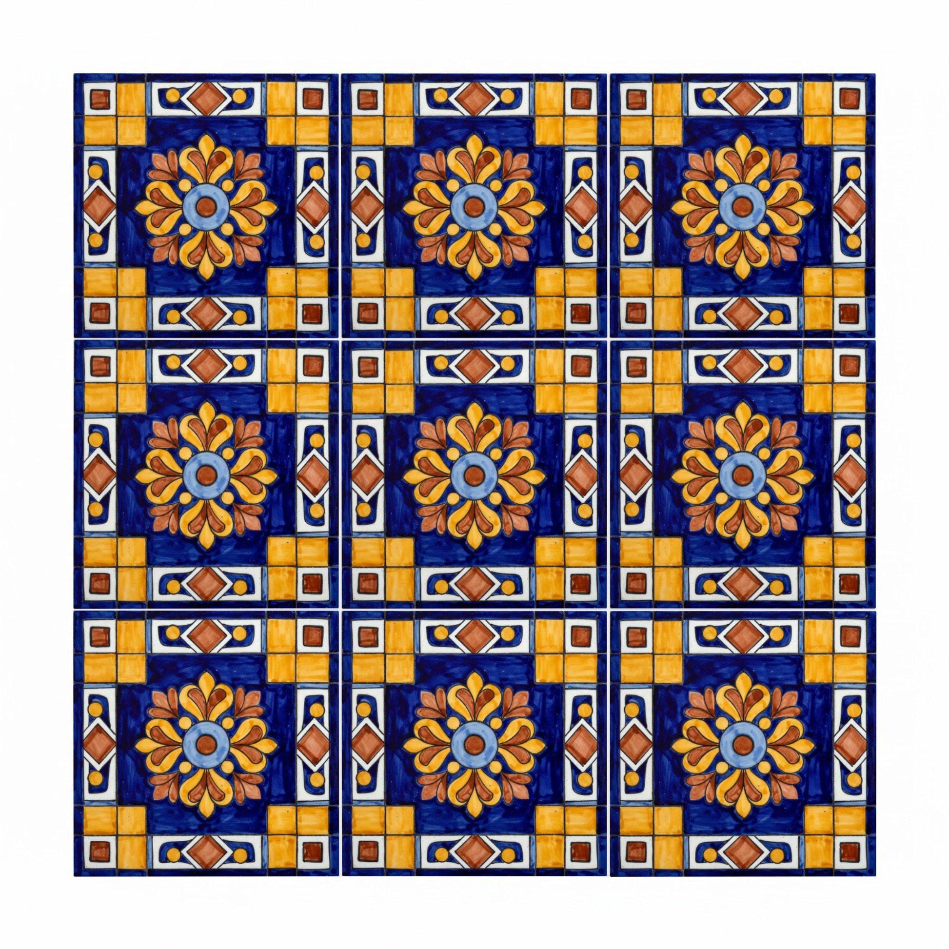 Monterrey Talavera · Ceramic Wall Tile — Talavera Folk-Art Colour