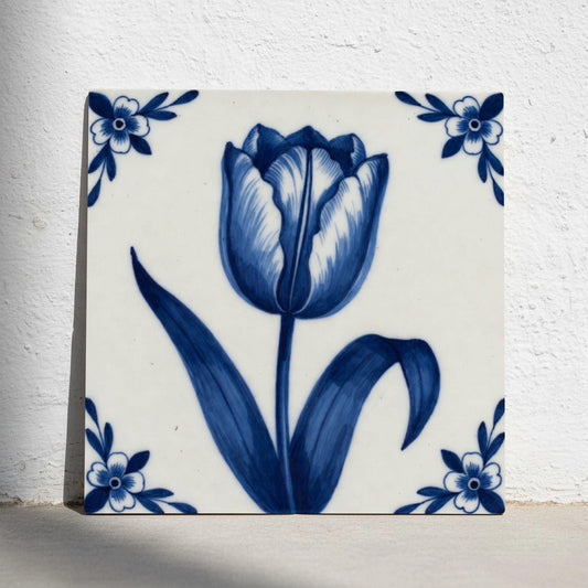 Azulejo Tulipán en azul de Delft