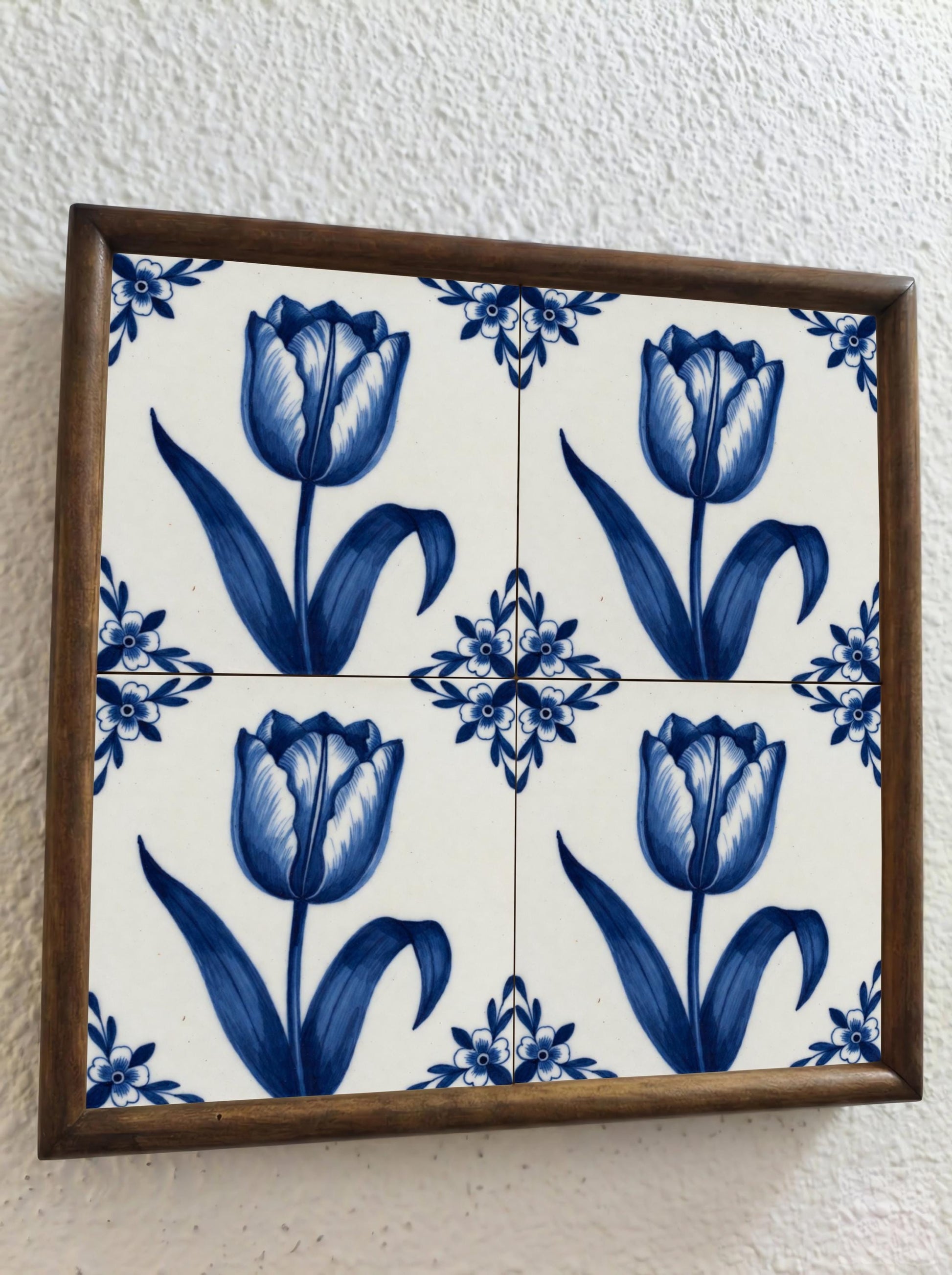 Tulip in Delft Blue — Dutch Blue & White Ceramic Decorative Tile