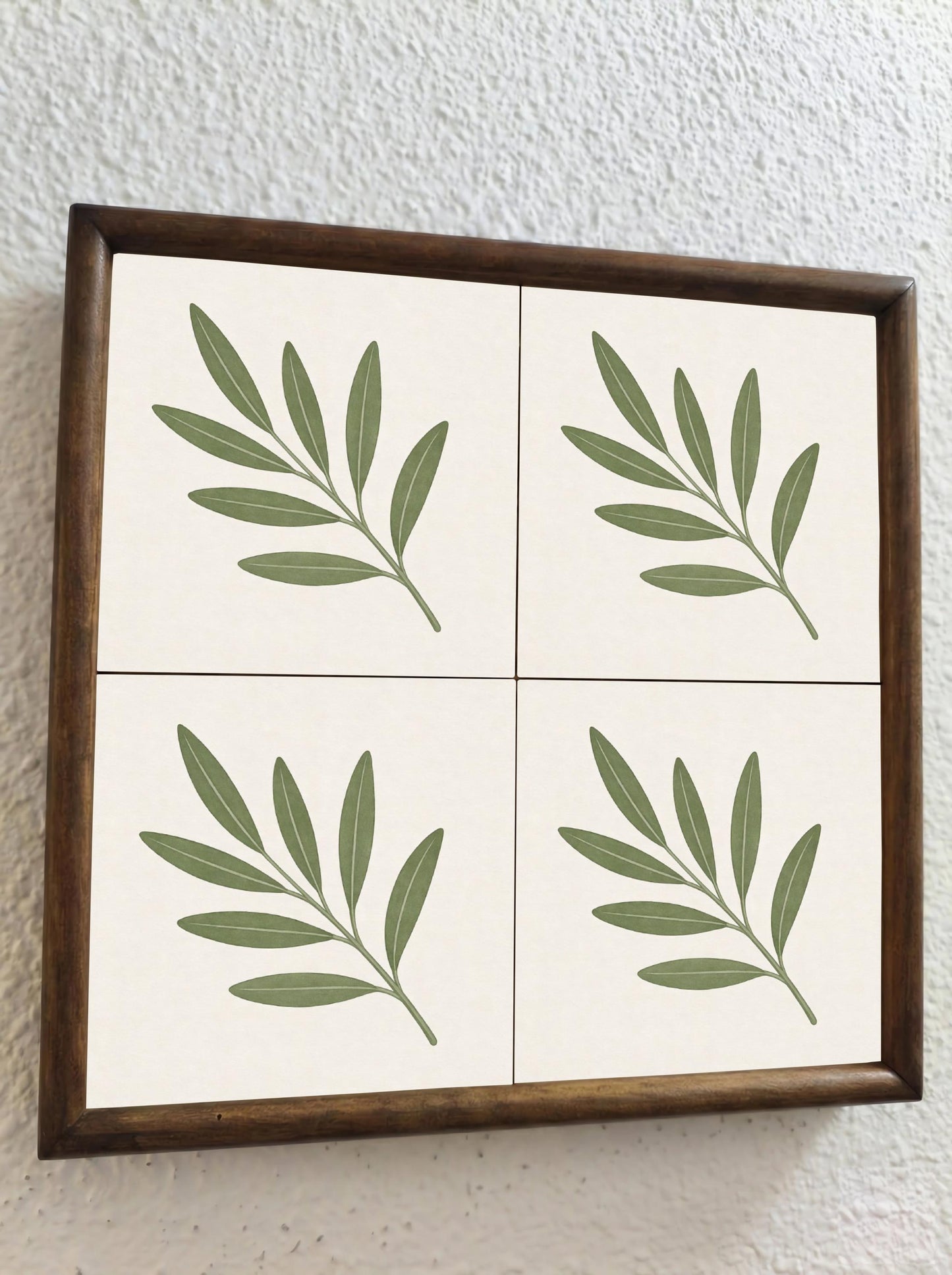 Ceramic Tile Olive Branch — Botanical Motif