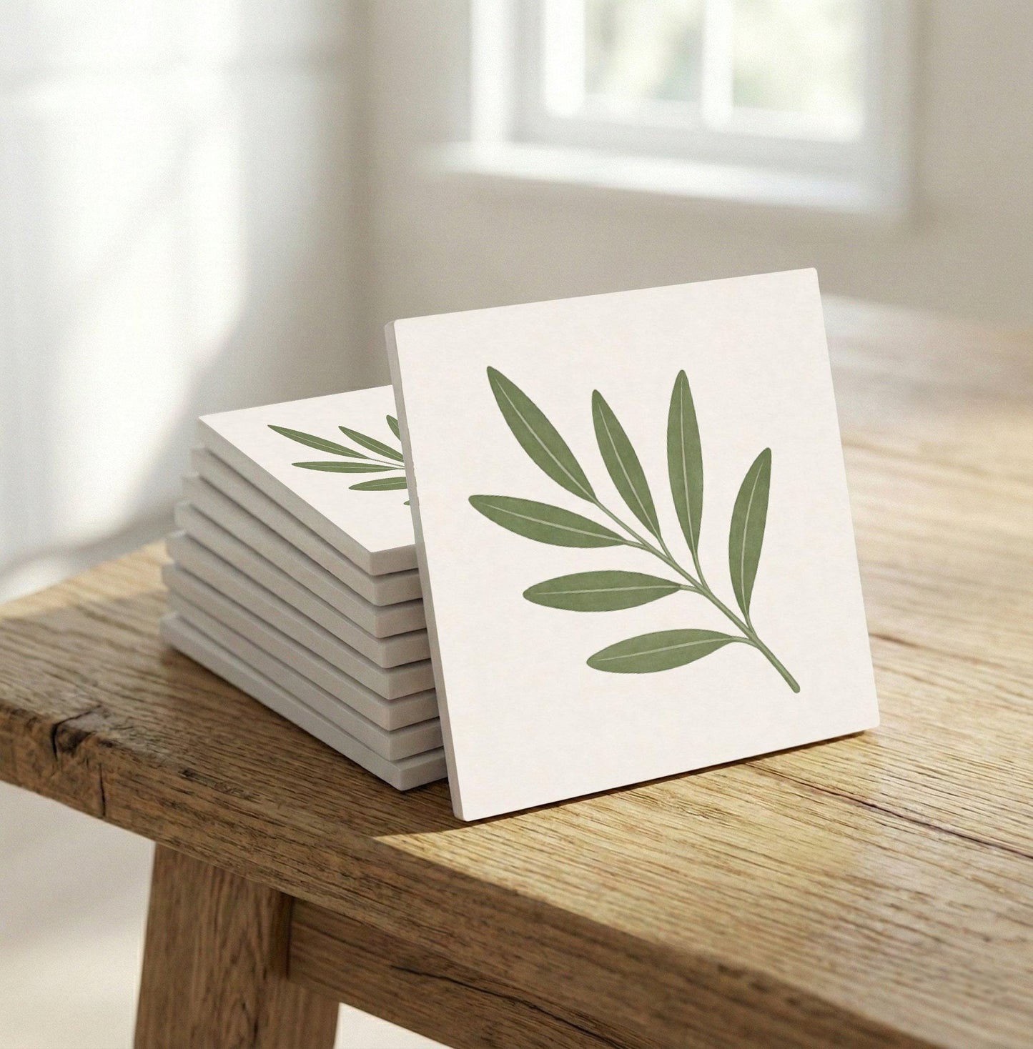 Ceramic Tile Olive Branch — Botanical Motif