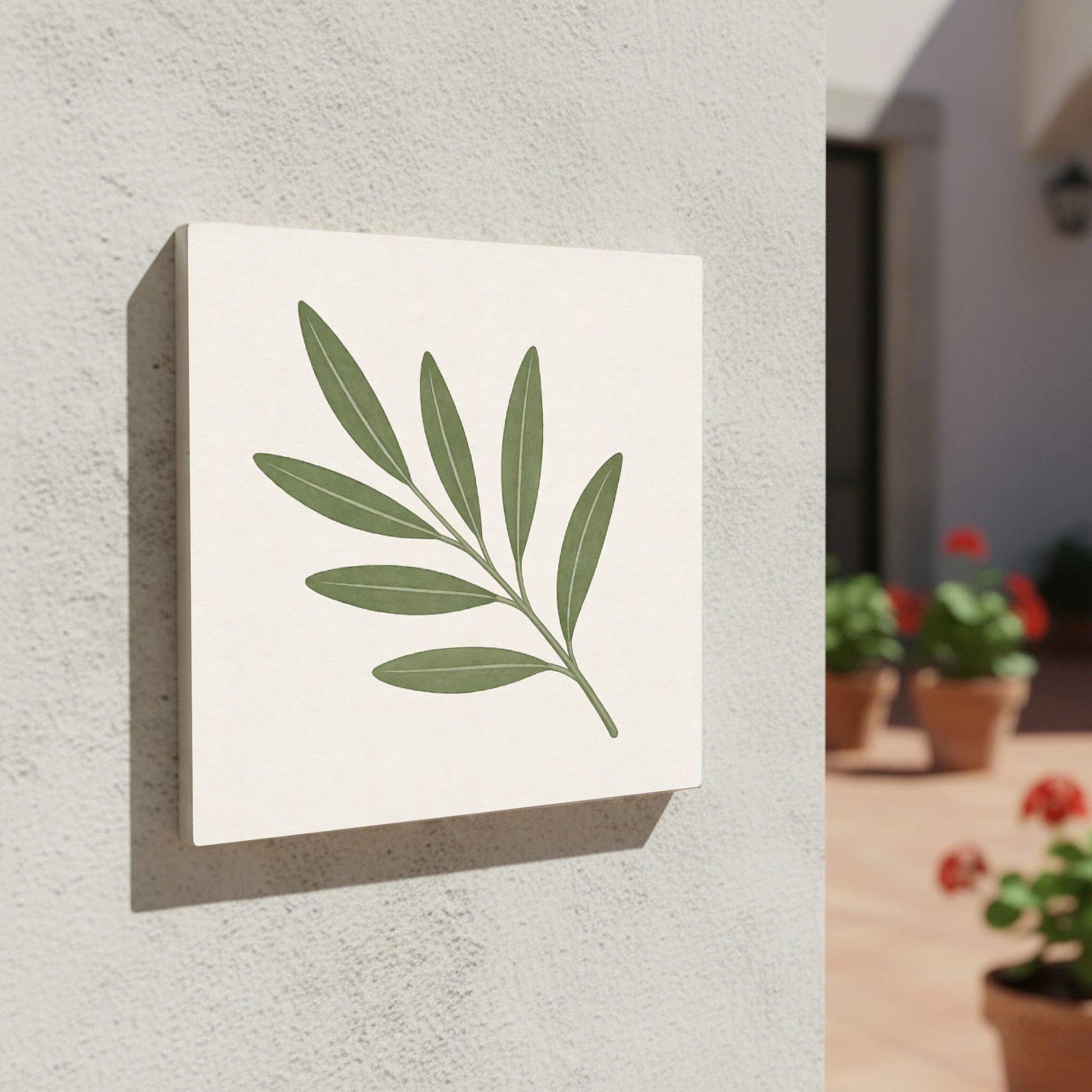 Ceramic Tile Olive Branch — Botanical Motif