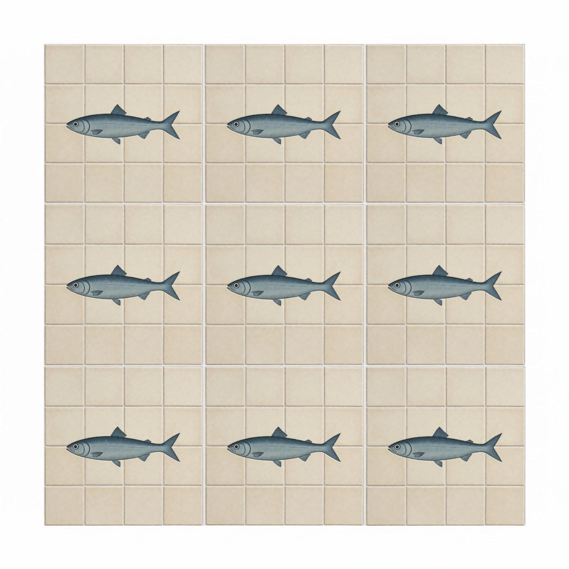 Fish Minimalist · Ceramic Wall Tile — Southern-European Charm