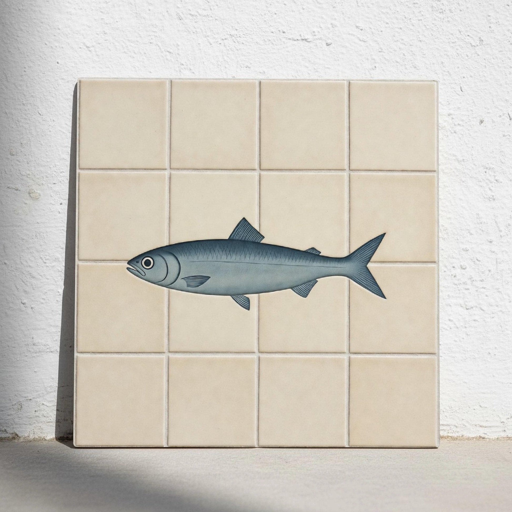 Fish Minimalist · Ceramic Wall Tile — Southern-European Charm