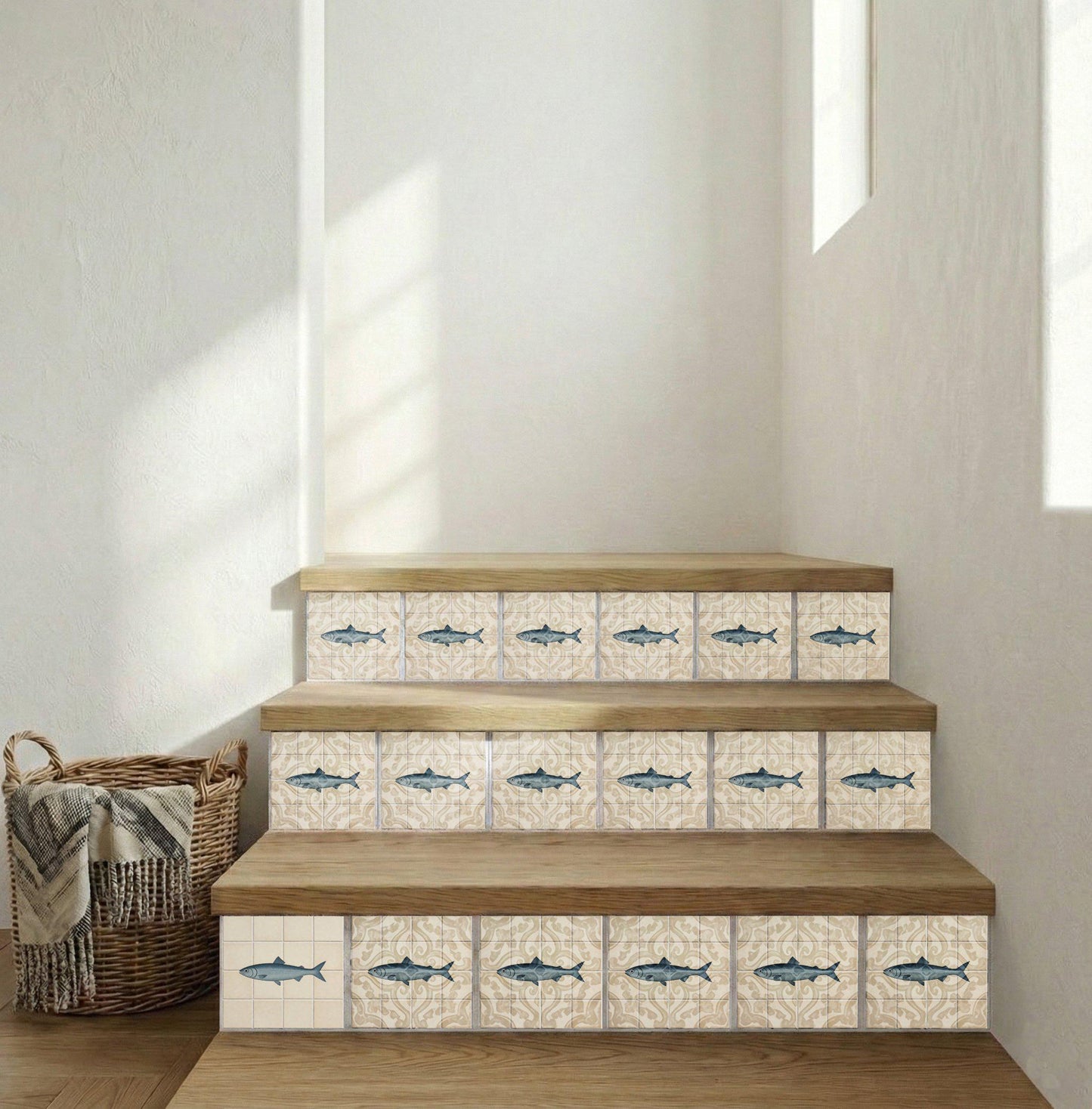 Fish Minimalist · Ceramic Wall Tile — Southern-European Charm