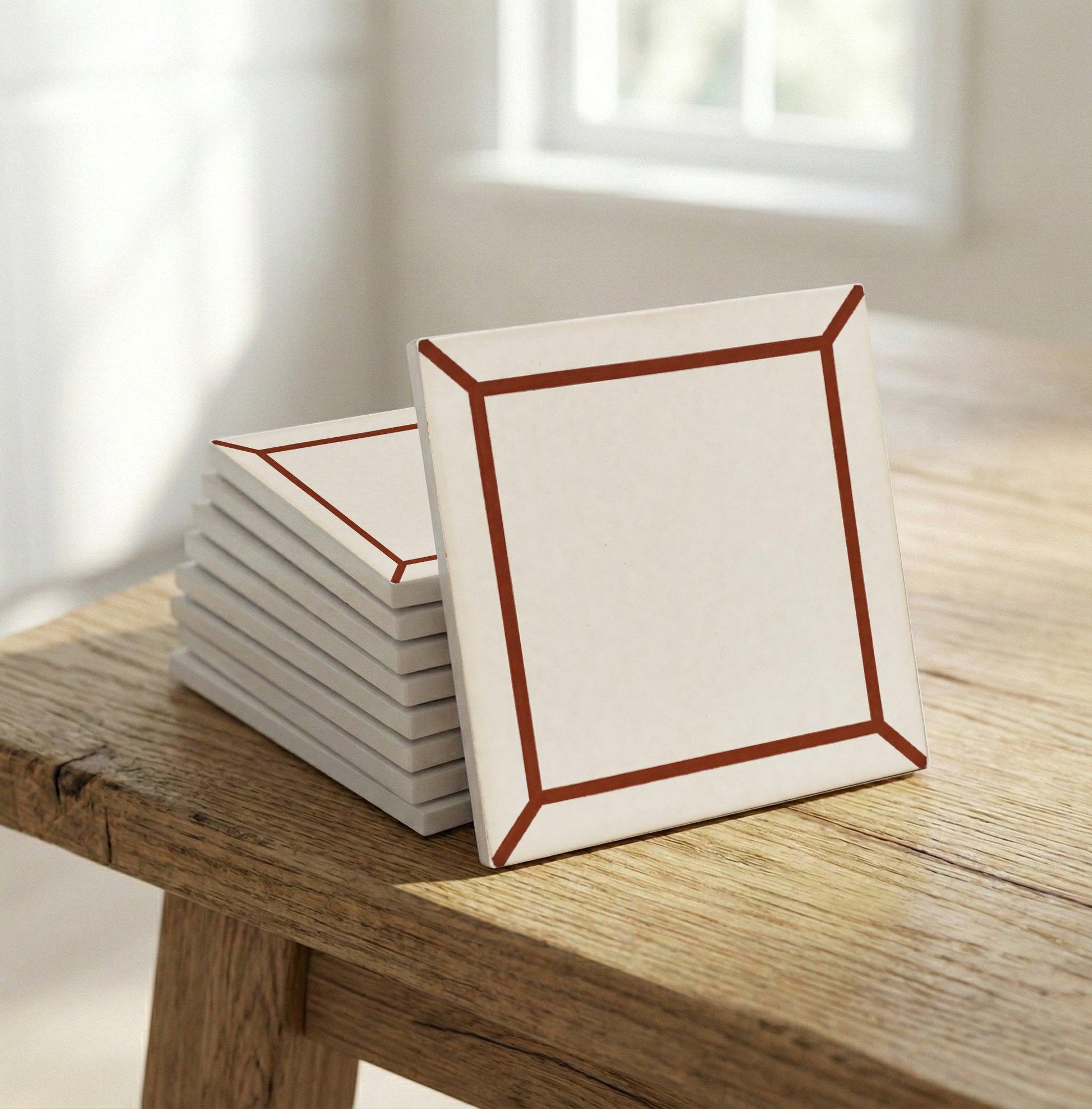 Fliese Terrakotta Rahmen Minimalistisch · Mediterranes Küsten-Dekor