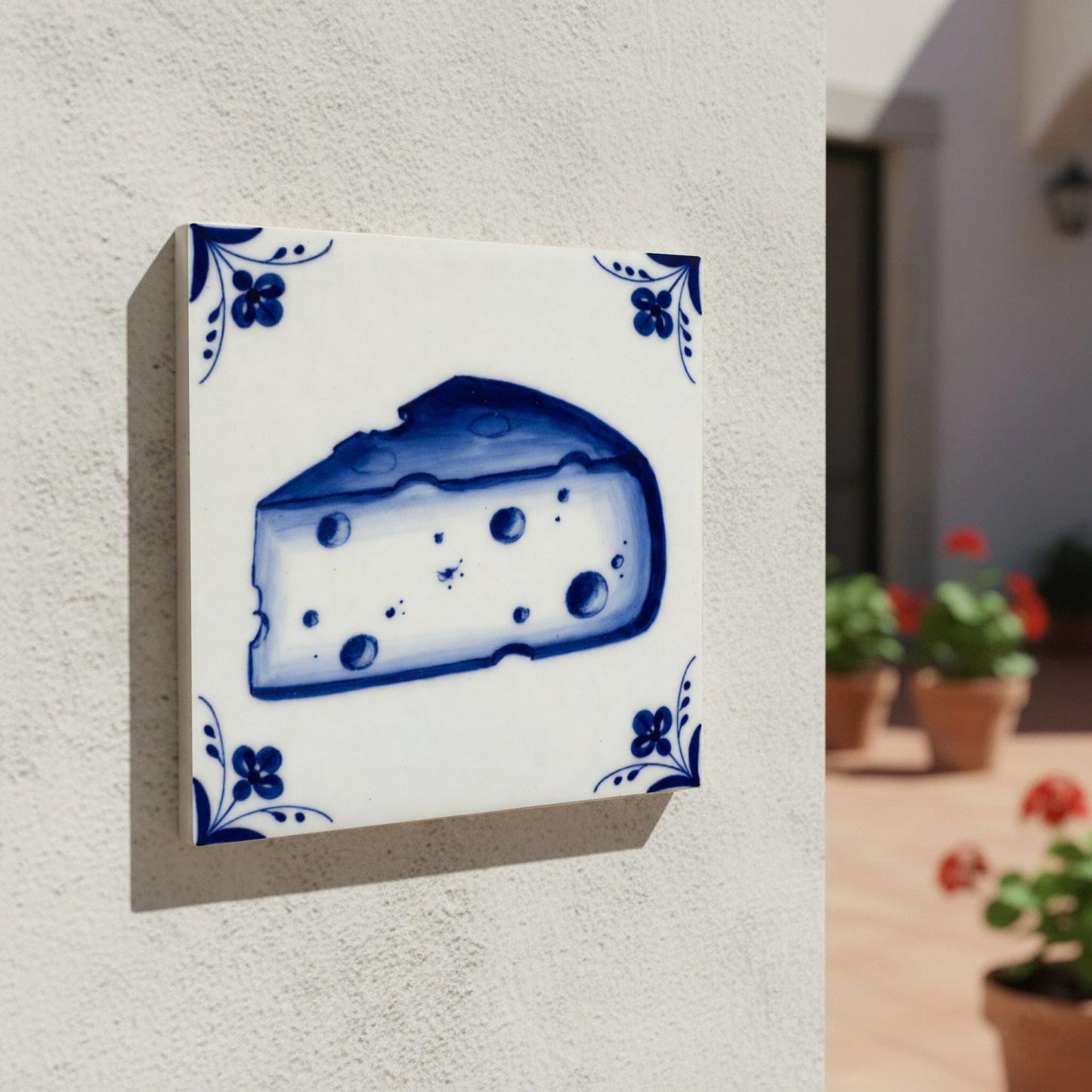Formaggio in blu di Delft · Mattonella — Stile Blu di Delft