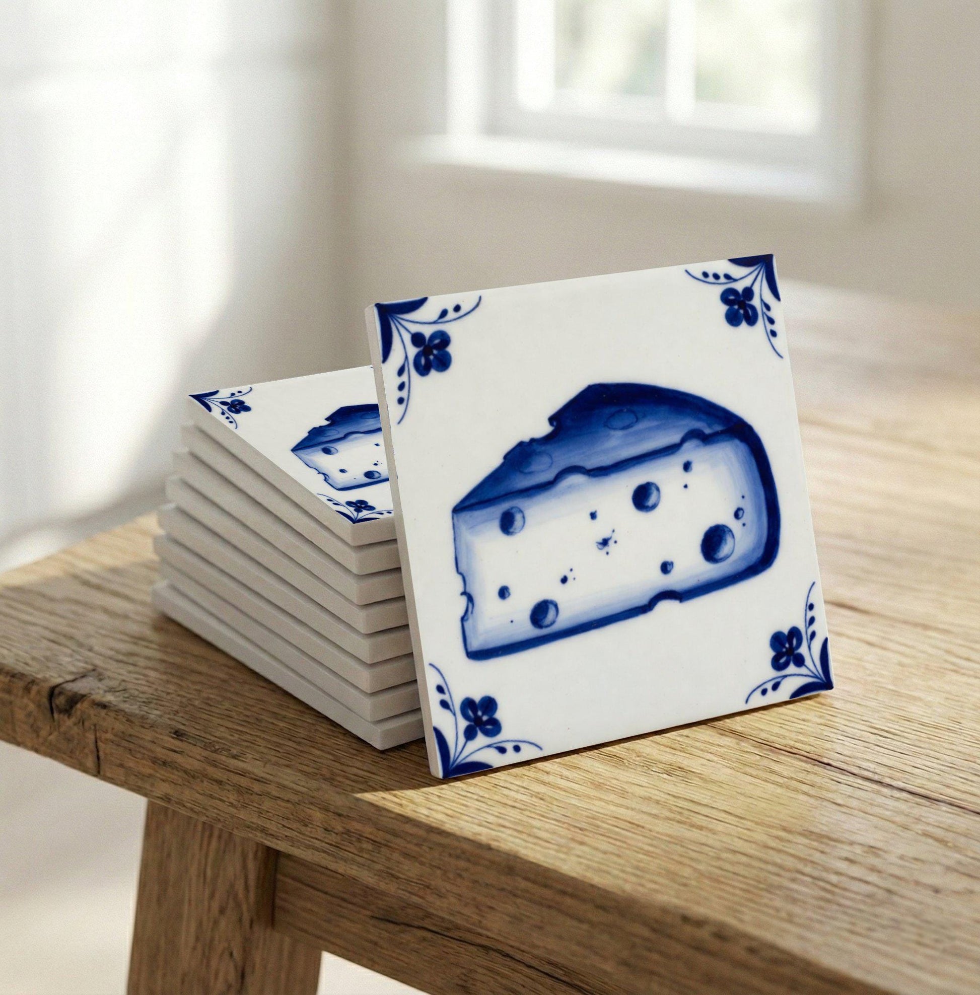 Formaggio in blu di Delft · Mattonella — Stile Blu di Delft