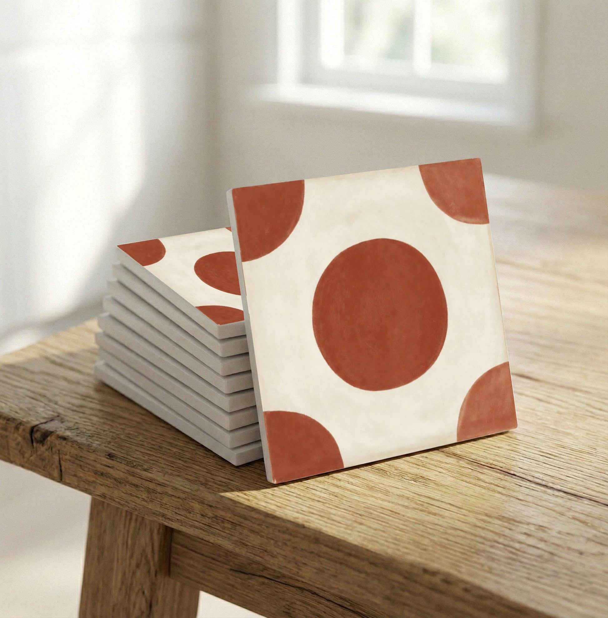 Ceramic Tile Terracotta Style Circle — Precision-Line Geometry
