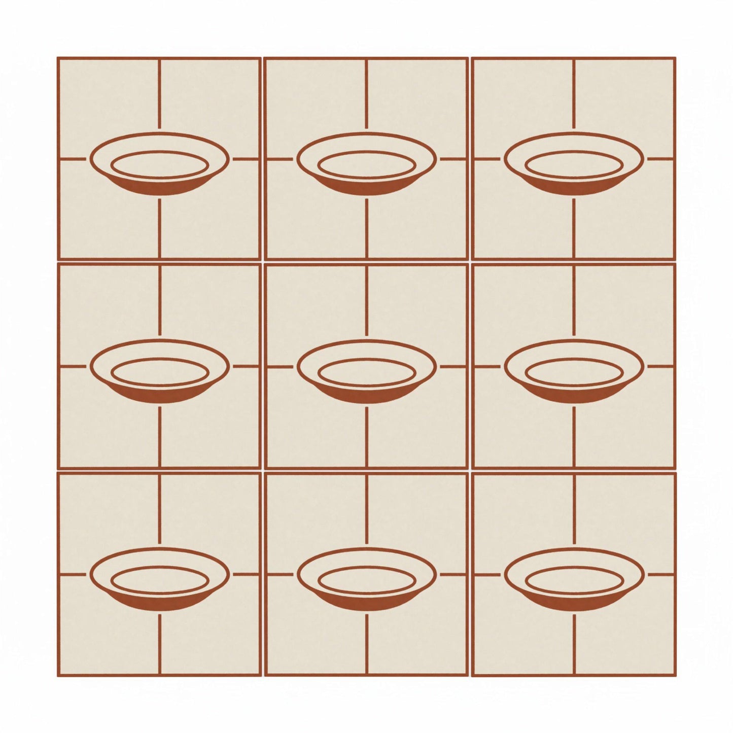 Ceramic Tile Terracotta Basin Minimalist — Mediterranean Style