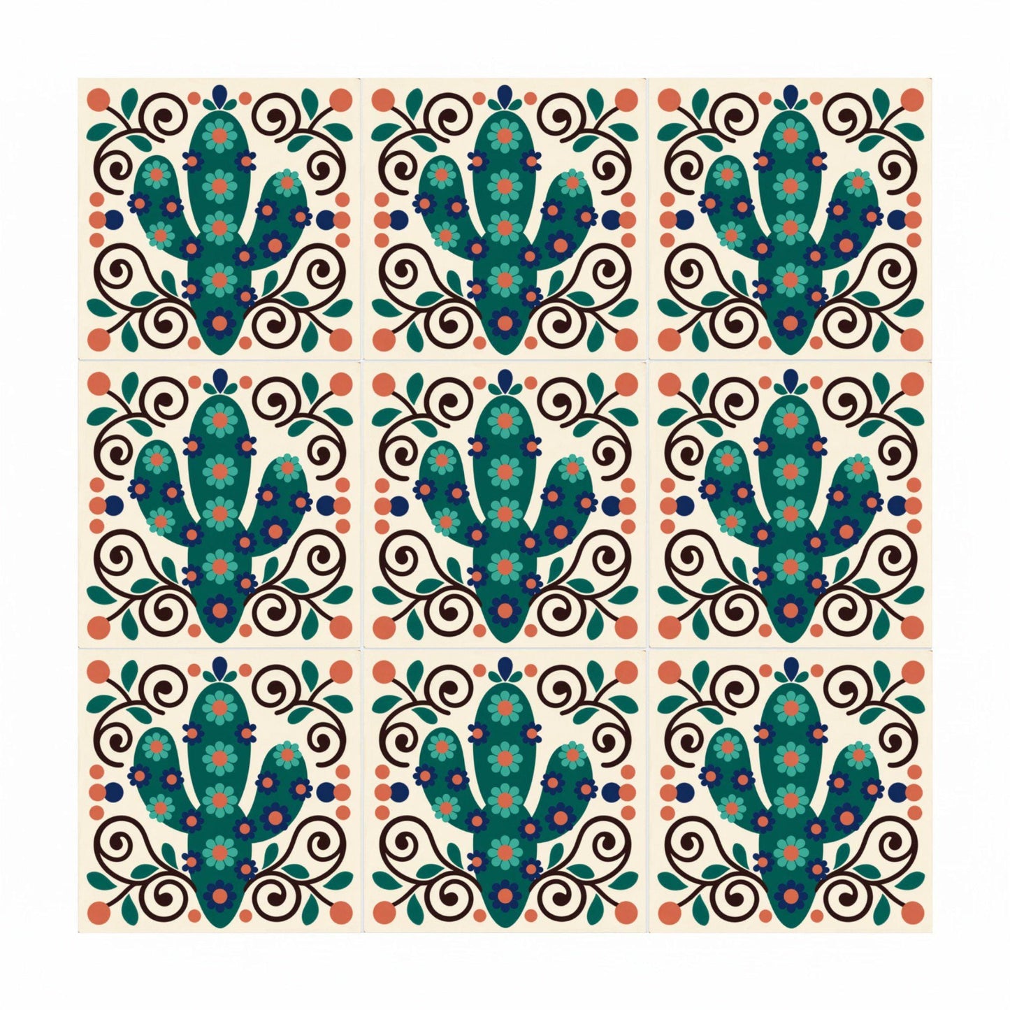 Azulejo Mexicano Cactus