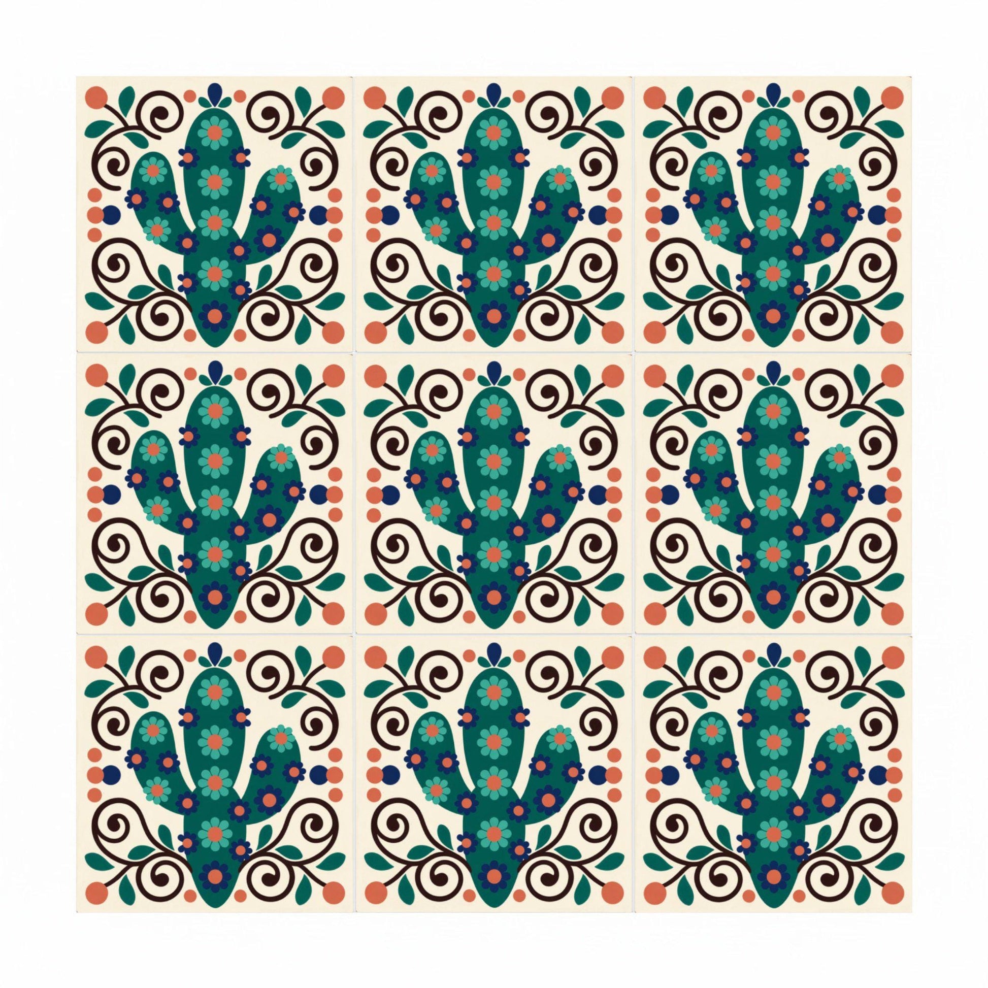 Azulejo Mexicano Cactus