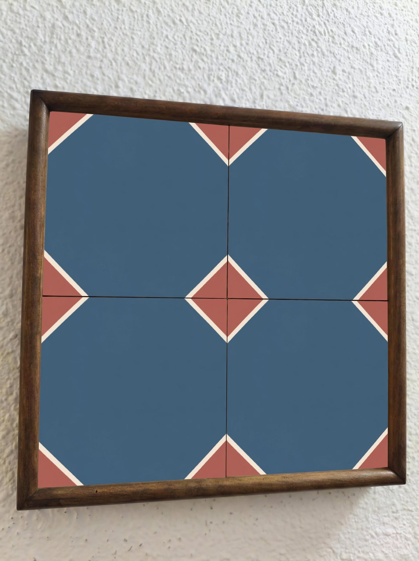 Azulejo Azul y terracota mediterráneo