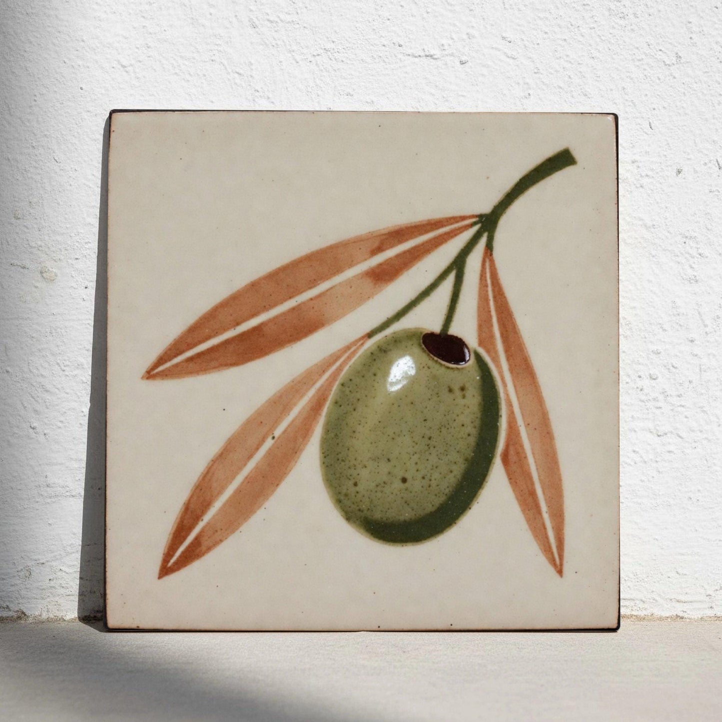 Ceramic Tile Olive Branch — Botanical Motif