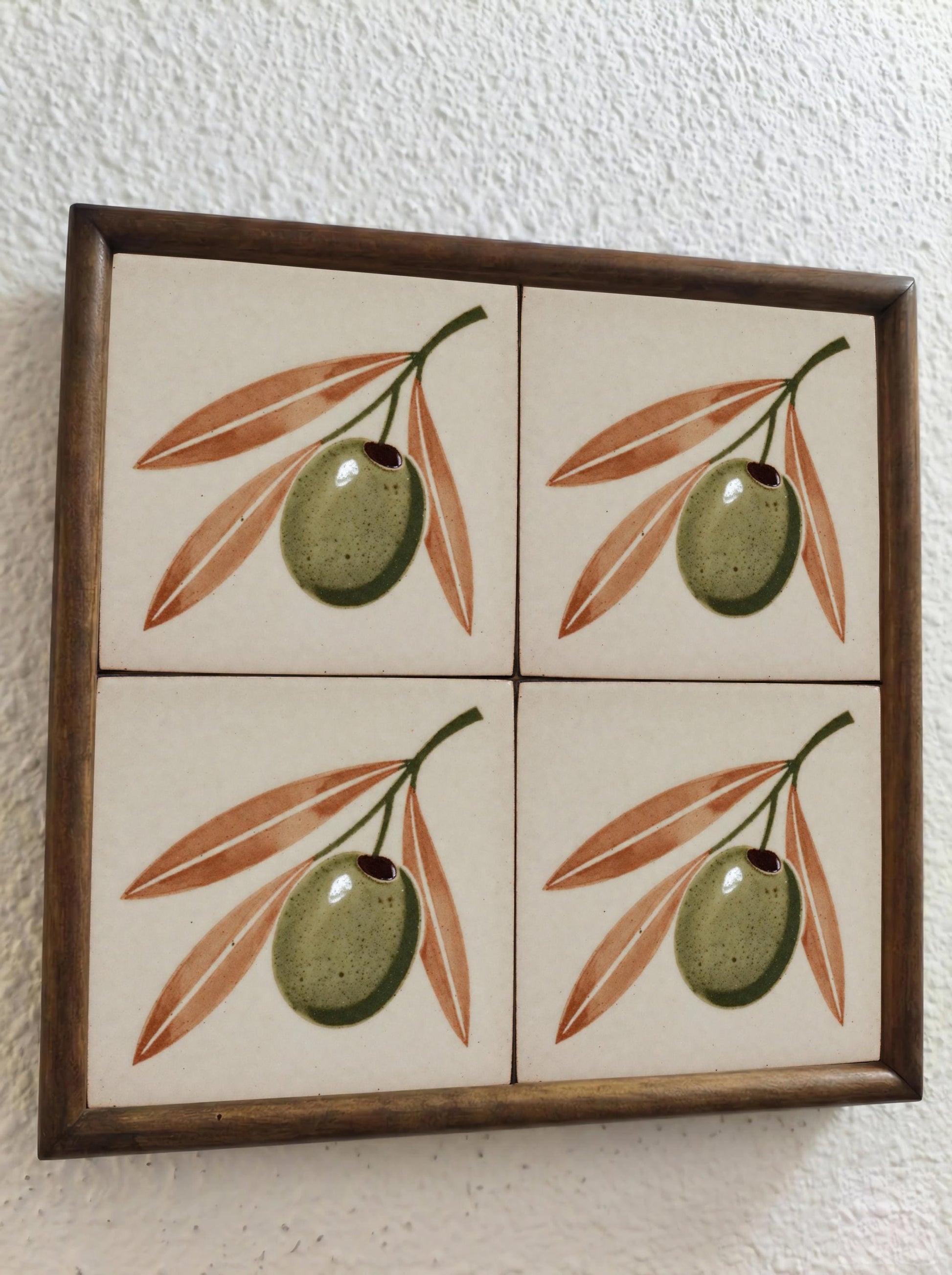Ceramic Tile Olive Branch — Botanical Motif