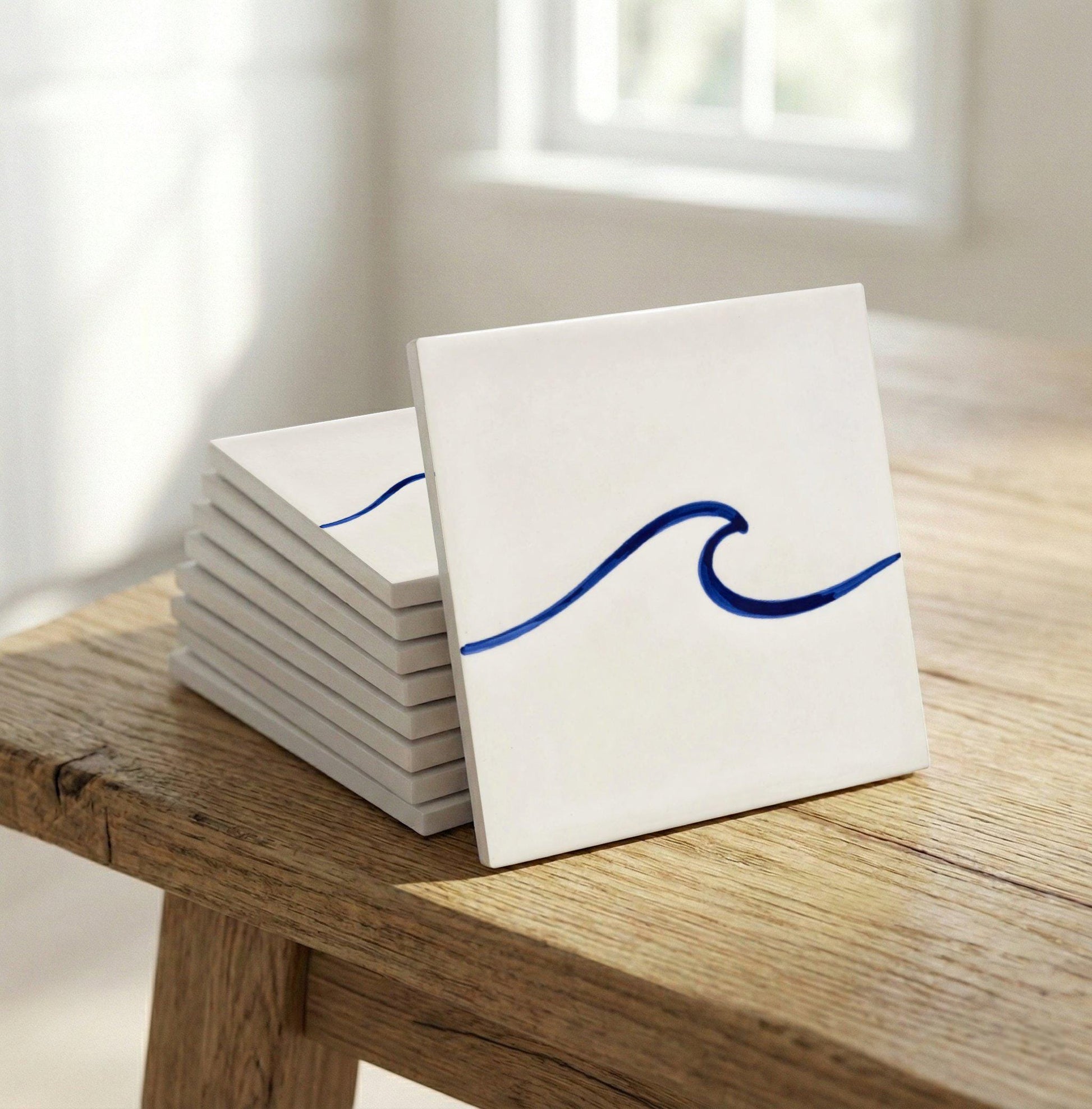 Wave Minimalist — Coastal Mediterranean Décor Decorative Tile