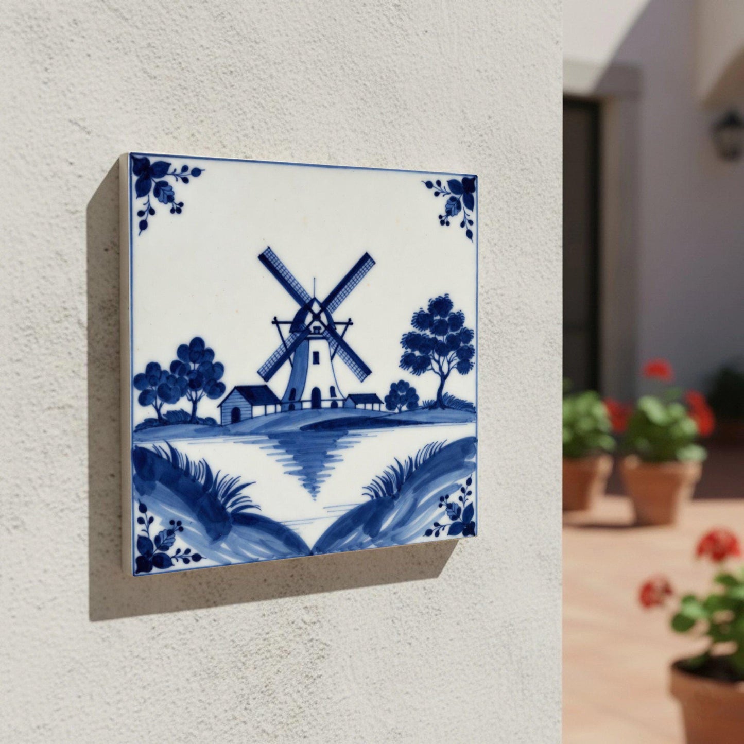 Azulejo Molino en azul de Delft