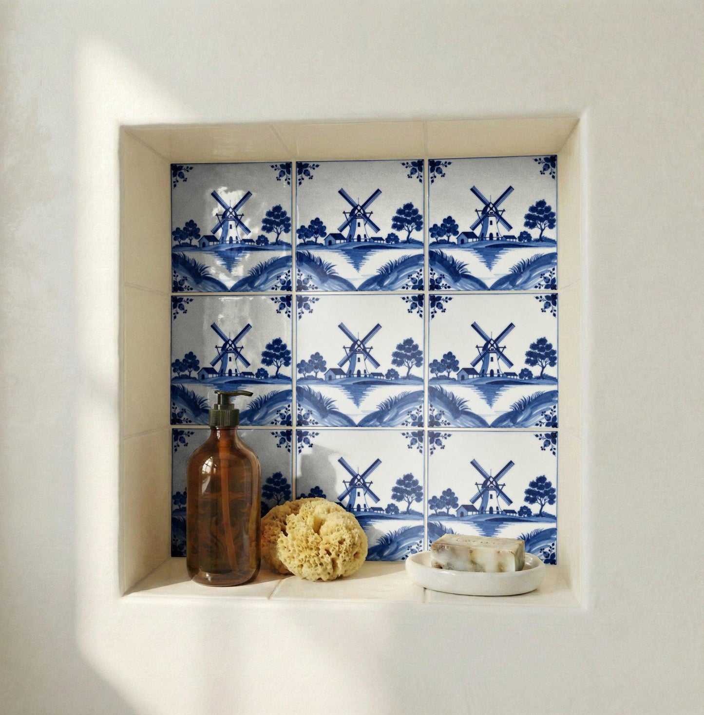 Azulejo Molino en azul de Delft