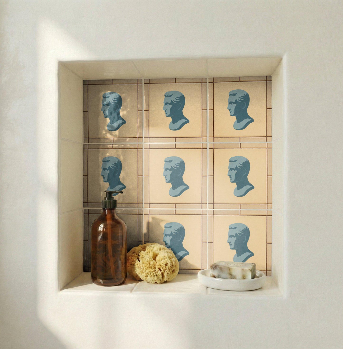 Fliese Römisch Bust Klassisch · Zeitloses Dekor-Design
