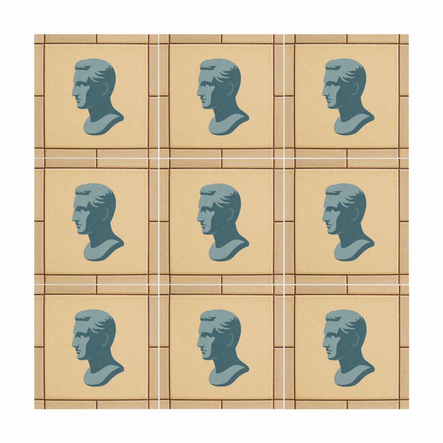 Fliese Römisch Bust Klassisch · Zeitloses Dekor-Design