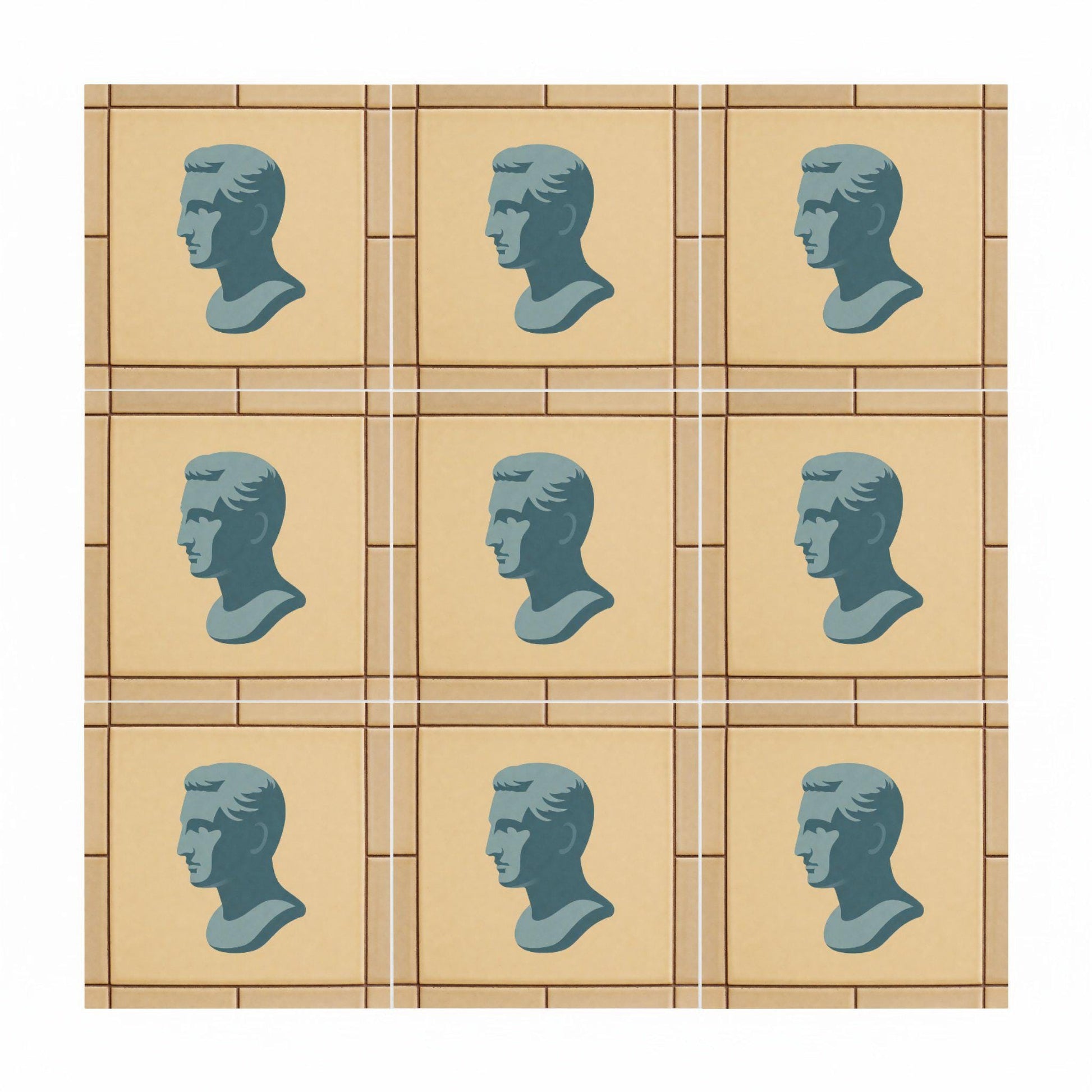 Fliese Römisch Bust Klassisch · Zeitloses Dekor-Design
