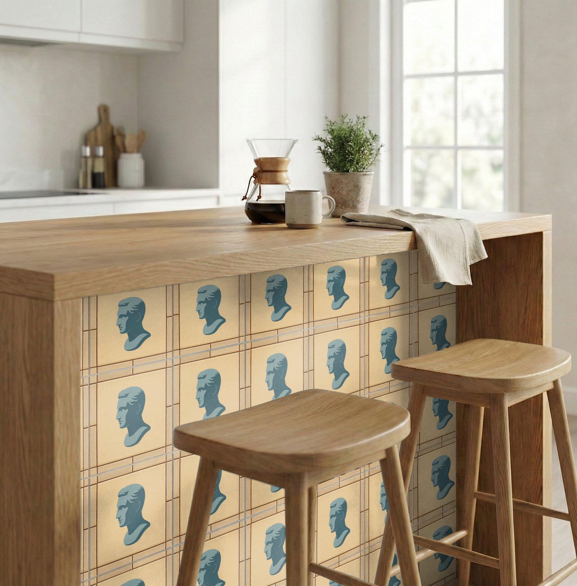 Fliese Römisch Bust Klassisch · Zeitloses Dekor-Design