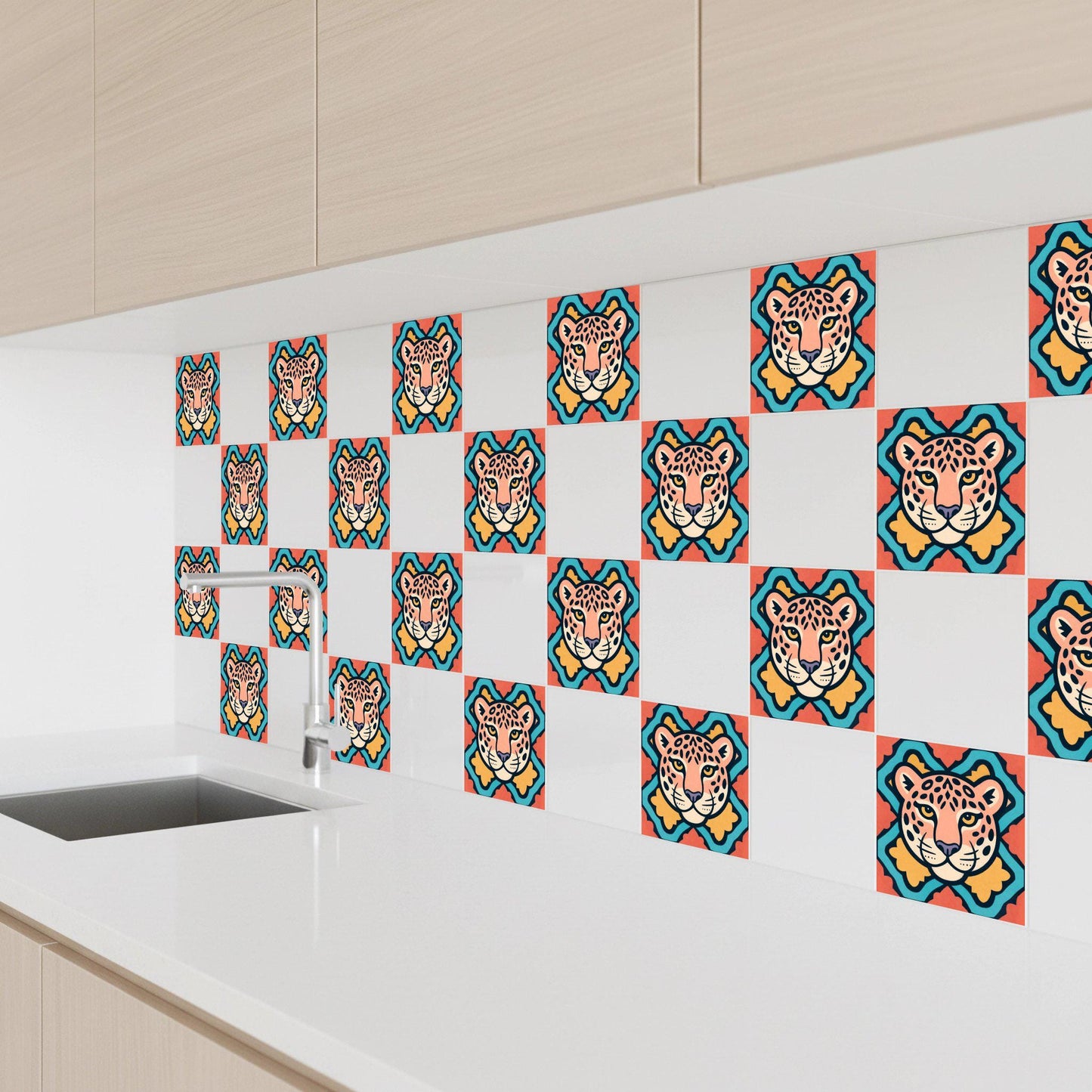 Tropical Leopard · Ceramic Wall Tile — Classic Decorative Pattern