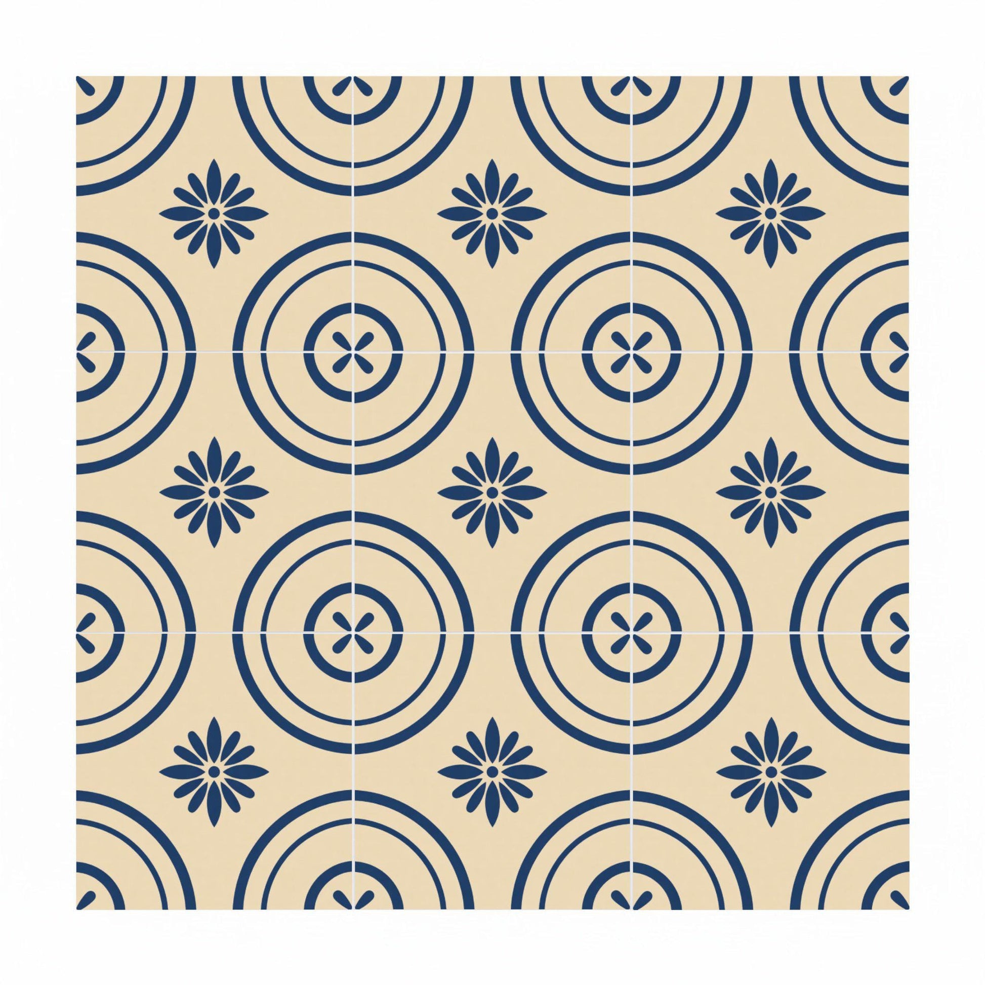 Azulejo Azul geométrico clásico
