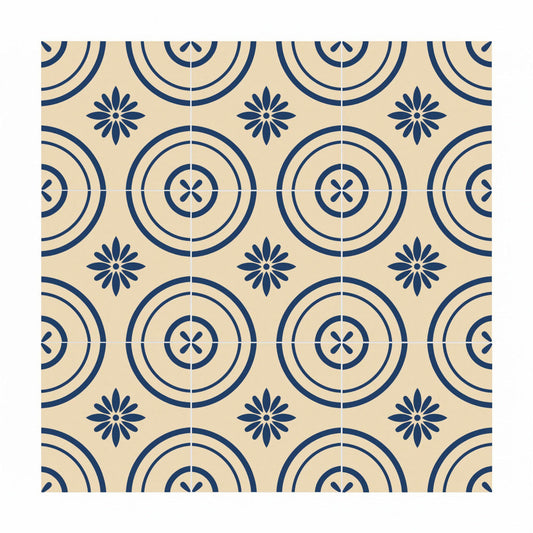 Azulejo Azul geométrico clásico