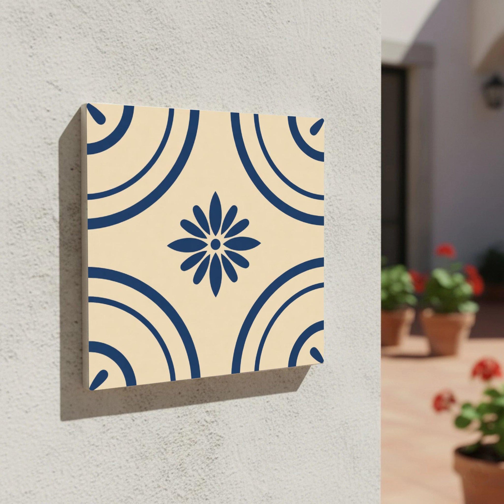 Azulejo Azul geométrico clásico