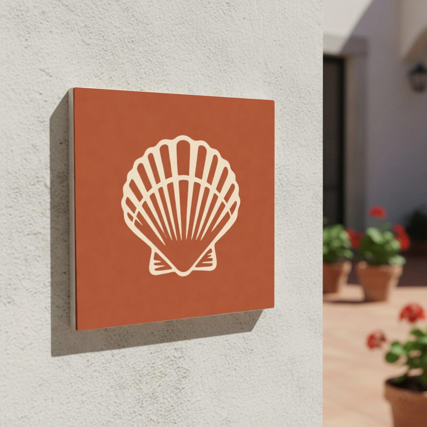 Terracotta Scallop Shell — Mediterranean Style Decorative Tile