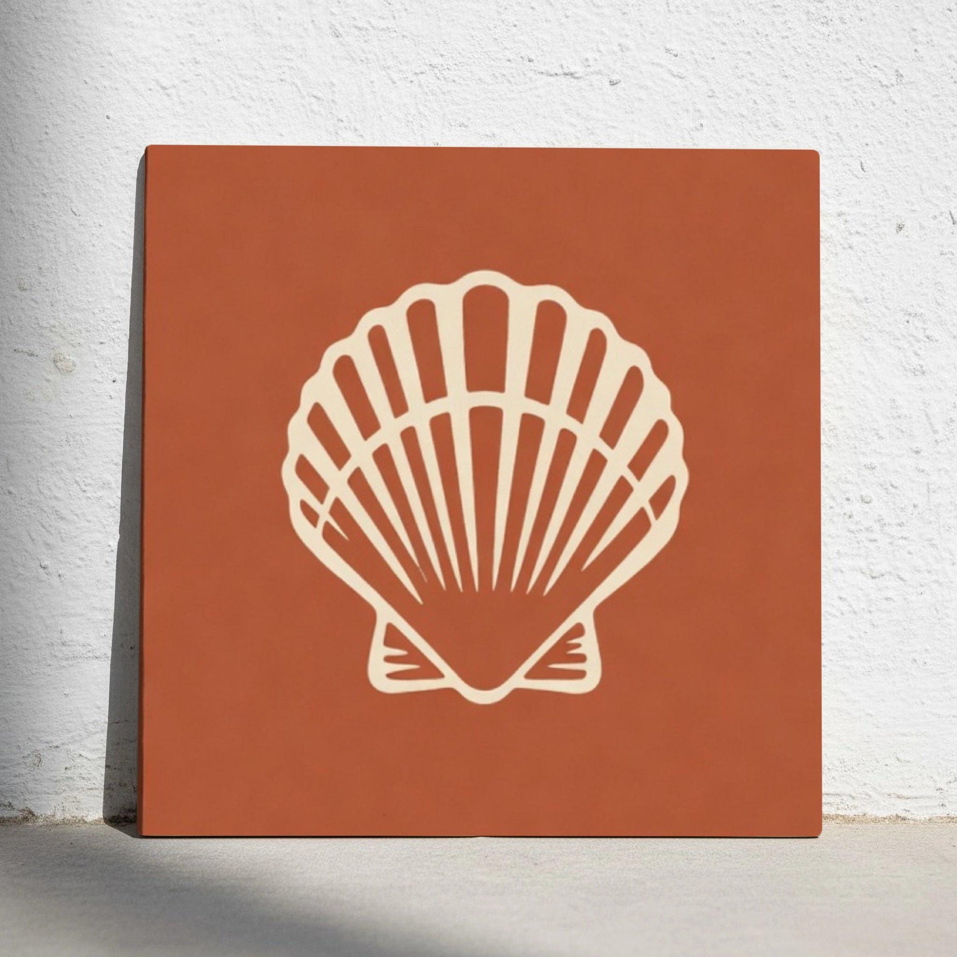 Terracotta Scallop Shell — Mediterranean Style Decorative Tile